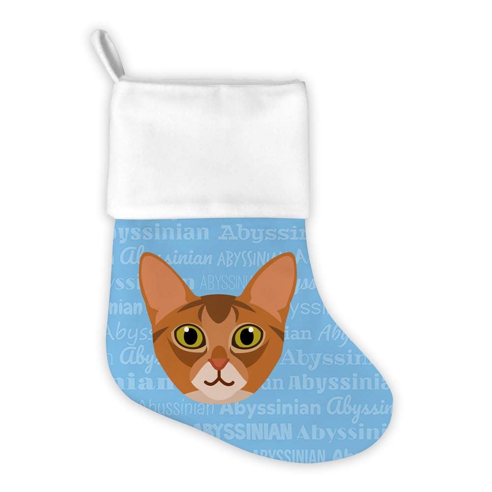Adorable Abyssinian Cat Christmas Stocking for Holiday Decor