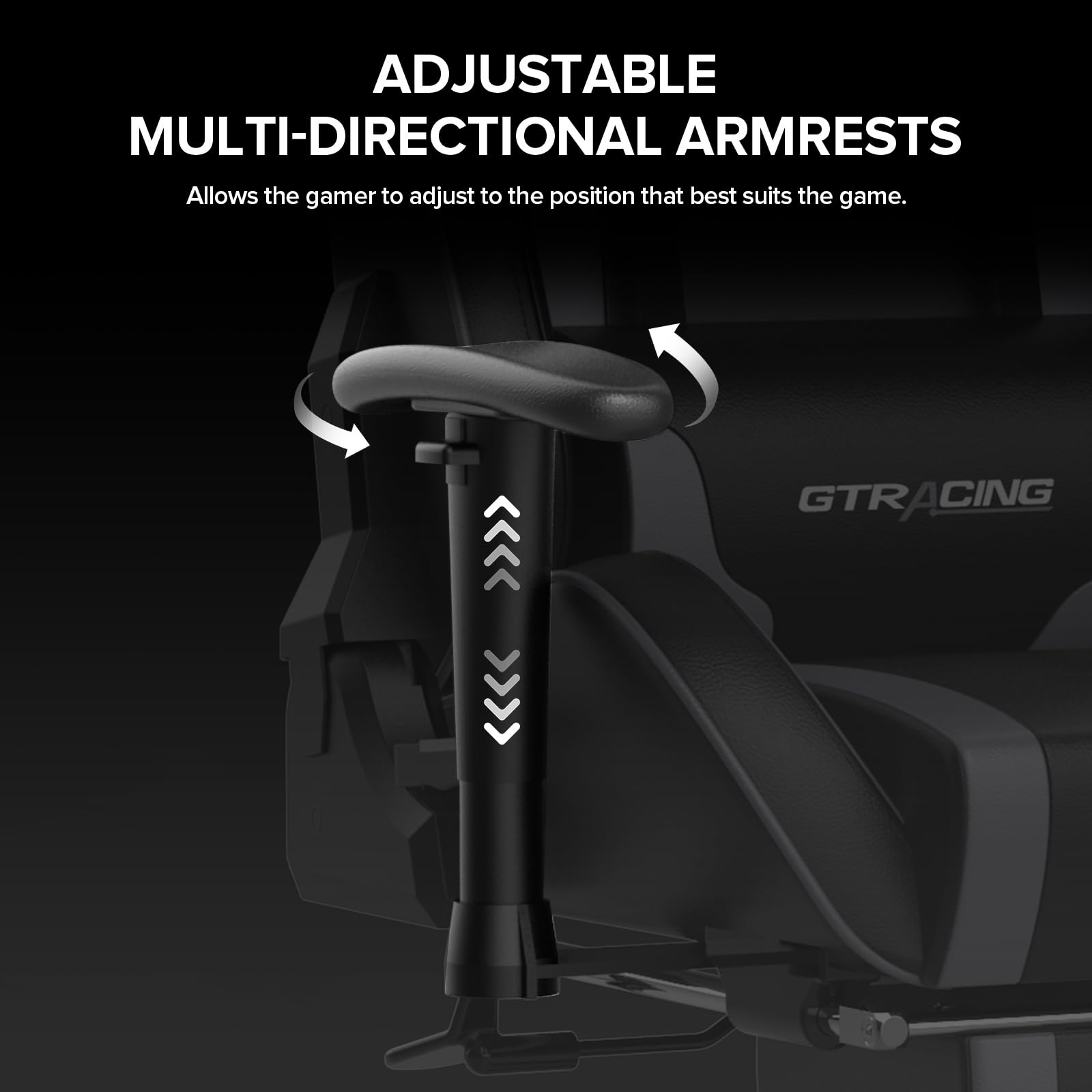 GTRACING Ergonomic Gaming Chair with Bluetooth Speakers, Footrest & Lumbar Support - Heavy Duty Video Game & Office Desk Chair for PC, Console Gaming & Home Office Use