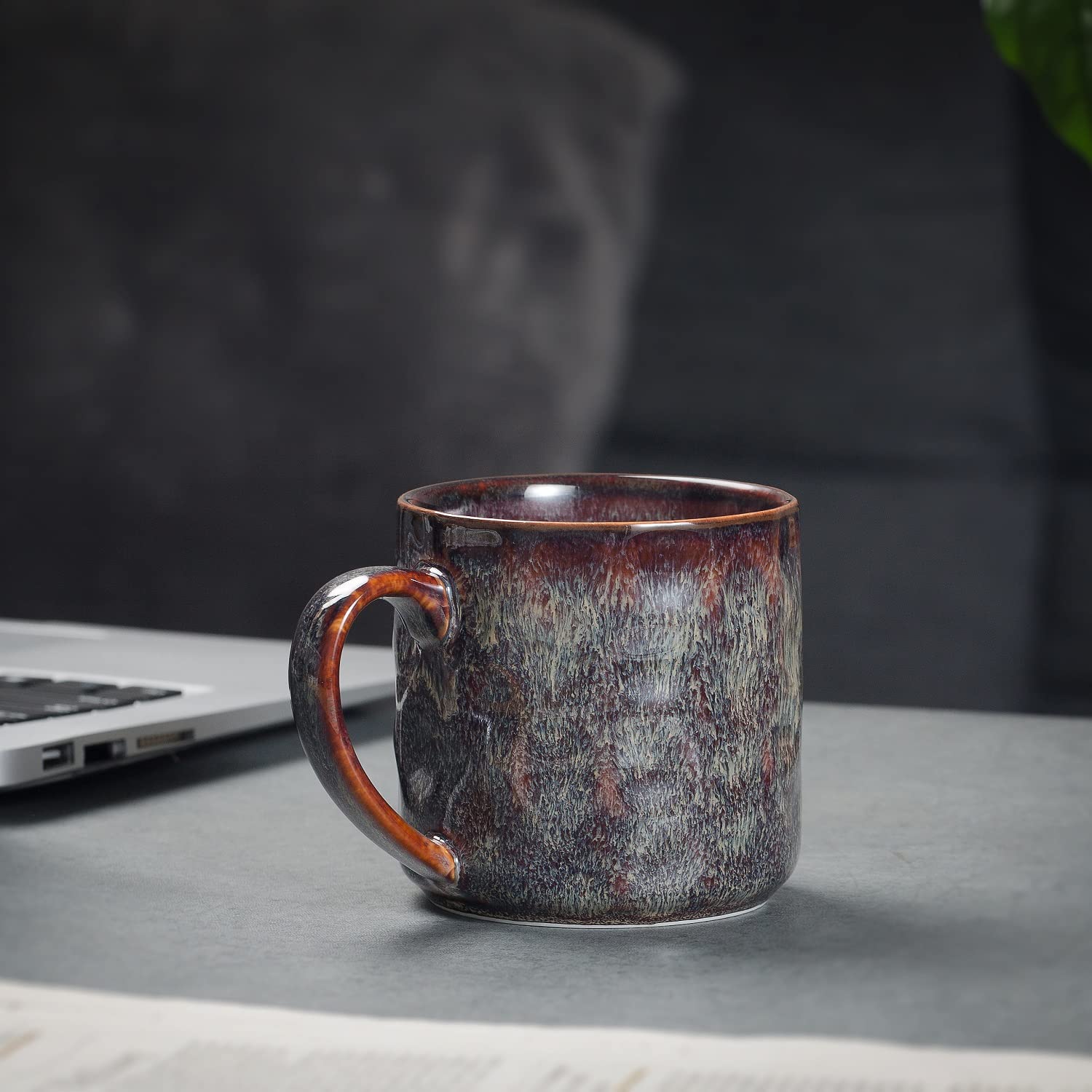 Premium Ceramic Coffee Mugs Set of 4 - 10oz Insulated Tea Cups with Comfortable Handle - Funny Cappuccino Mugs - Dishwasher & Microwave Safe - Perfect for Home, Office or Gifts