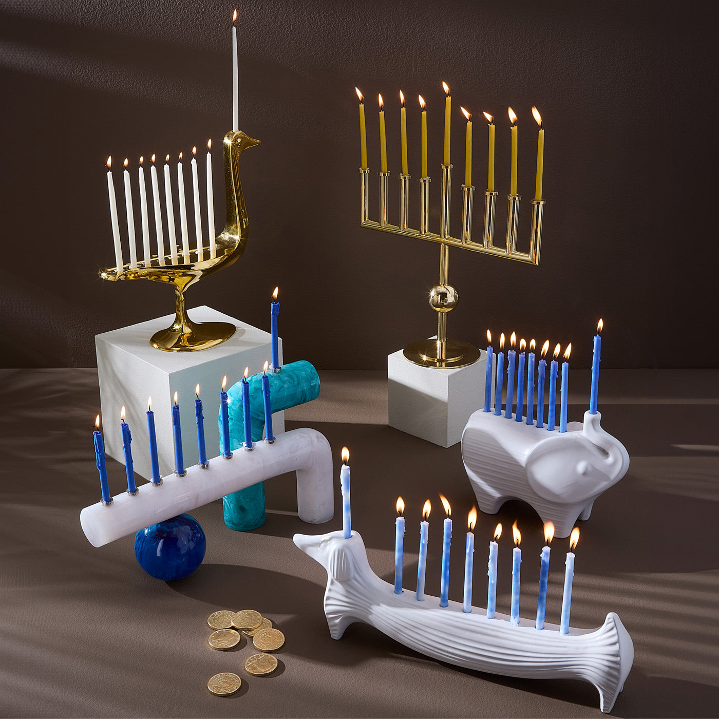 Mustique Menorah - Elegant Hanukkah Candle Holder for Jewish Holiday Decor, Home & Synagogue Celebration