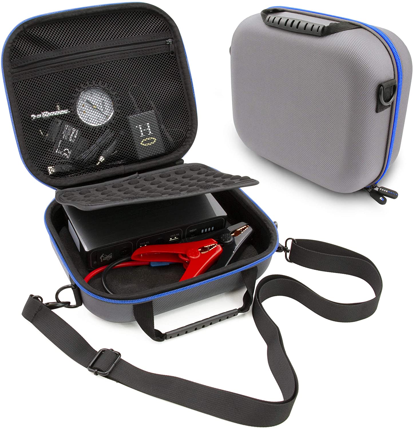 CASEMATIX Travel Case for Halo Bolt 58830 mWh Portable Charger - Protective Storage Organizer for Laptop Charger, Car Charger, AC Wall Plug & Jumper Cables | Perfect for Travel, Camping & Emergency Power Backup