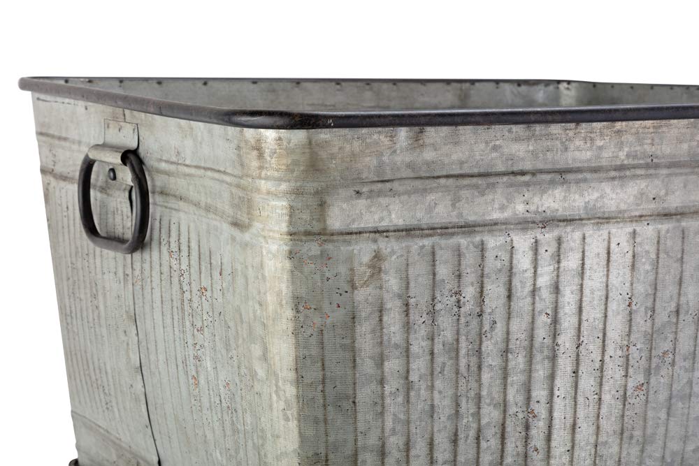 IMAX 65345 Perryman Galvanized Beverage Tub with Stand - Lightweight Iron Drink Cooler for Parties, Camping & Outdoor Use | Perfect for Pet Bathing, Firewood Storage, Vegetable Display & Wine Chilling