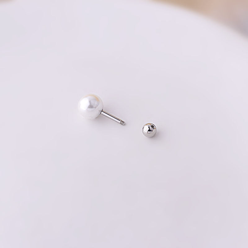 16G Cartilage Pearl Tiny Stud Earrings - Flat Back Earrings for Women | HSPJ687 | Perfect for Everyday Wear, Work & Special Occasions
