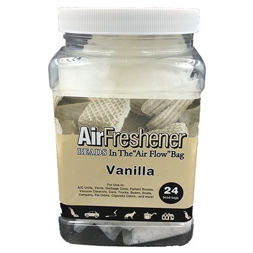 Bucket O' Beads Vanilla - Strong Multi-Purpose Deodorizing Bead Bags (24 Bags) for Home, Car & Gym | Long-Lasting Odor Eliminator for Shoes, Closets & Pet Areas