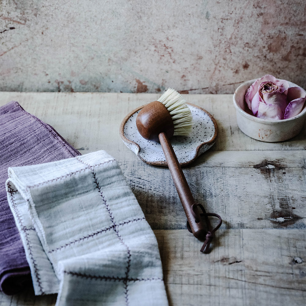 Elegant Plum Check Branch Napkin Set - 12-Piece Cotton Table Napkins for Dinner Party, Wedding, and Holiday Decor