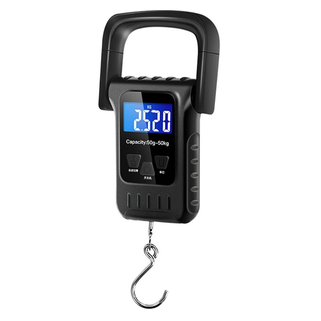 Digital Luggage Scale 110lb/50kg - Portable Handheld Electronic Scale with LCD Display & Tape Measure - Perfect for Travel, Camping, and Shipping Packages