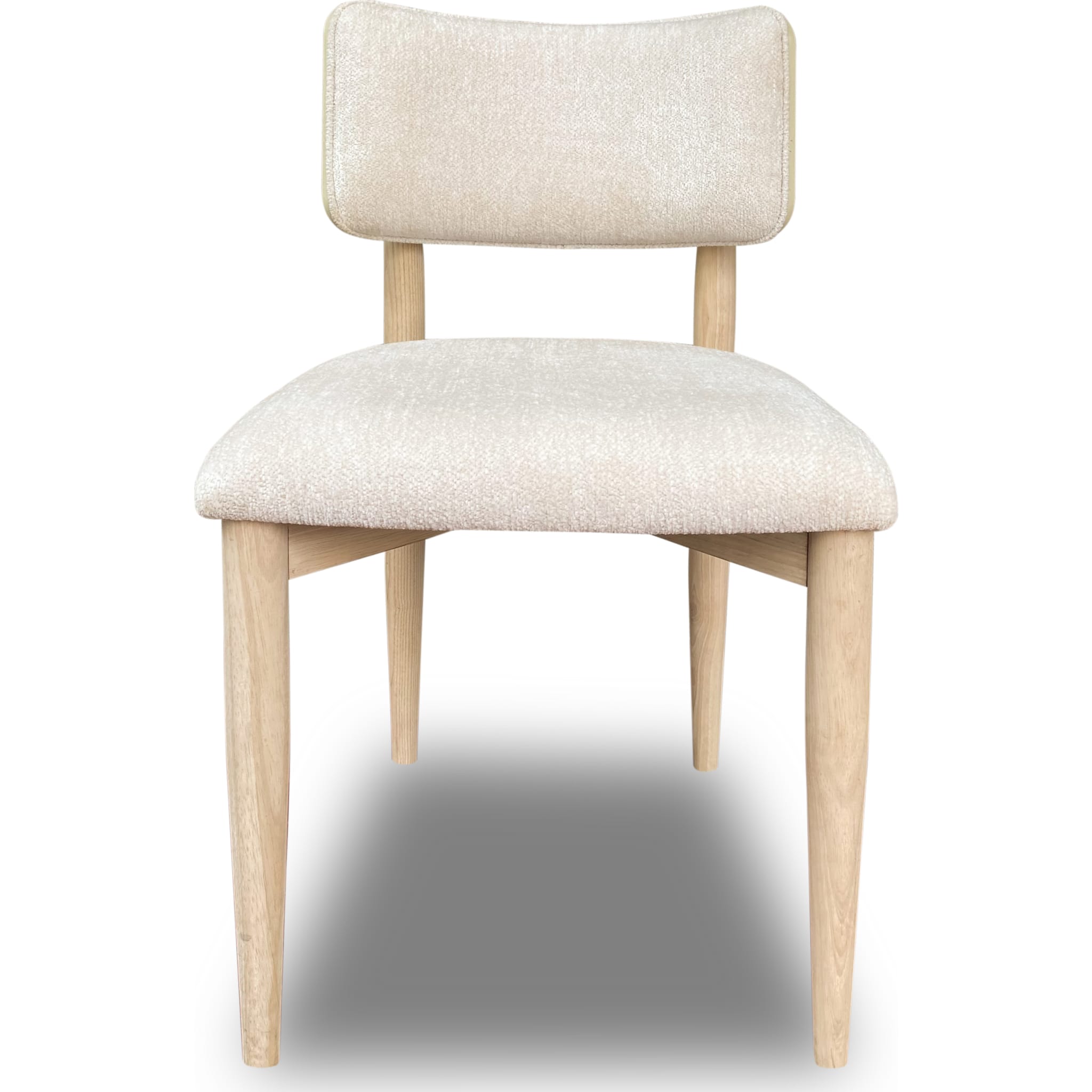 Zinnia Wood Back Dining Chair - White Sand & Dune Chenille Upholstery | Comfortable Modern Kitchen & Dining Room Furniture for Home Decor