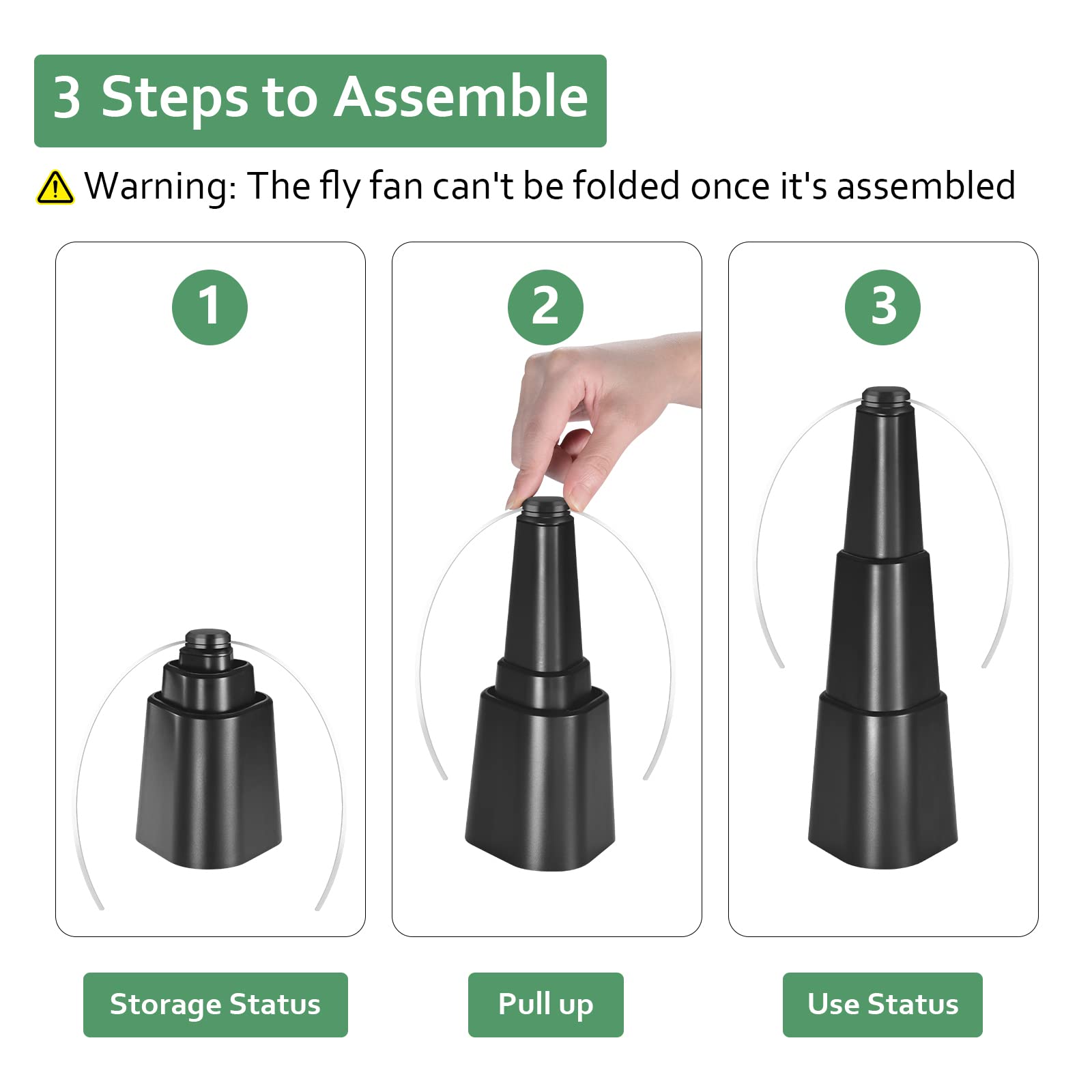 4 Pack Portable Automatic Fly Repellent Fans for Tables - Indoor/Outdoor Fly Control for Restaurants, Picnics & Home Use - Food Safe Fly Spinner for Parties, BBQs & Outdoor Dining