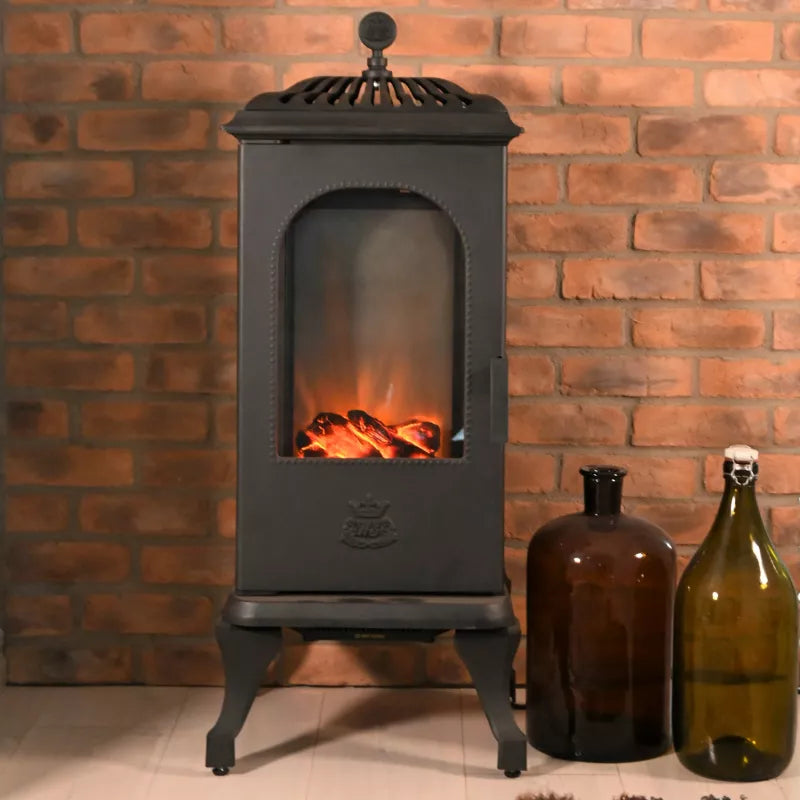 Westbo Victoria 100 EL Cast Iron Stove - Classic Electric Fireplace for Cozy Living Rooms & Winter Home Heating