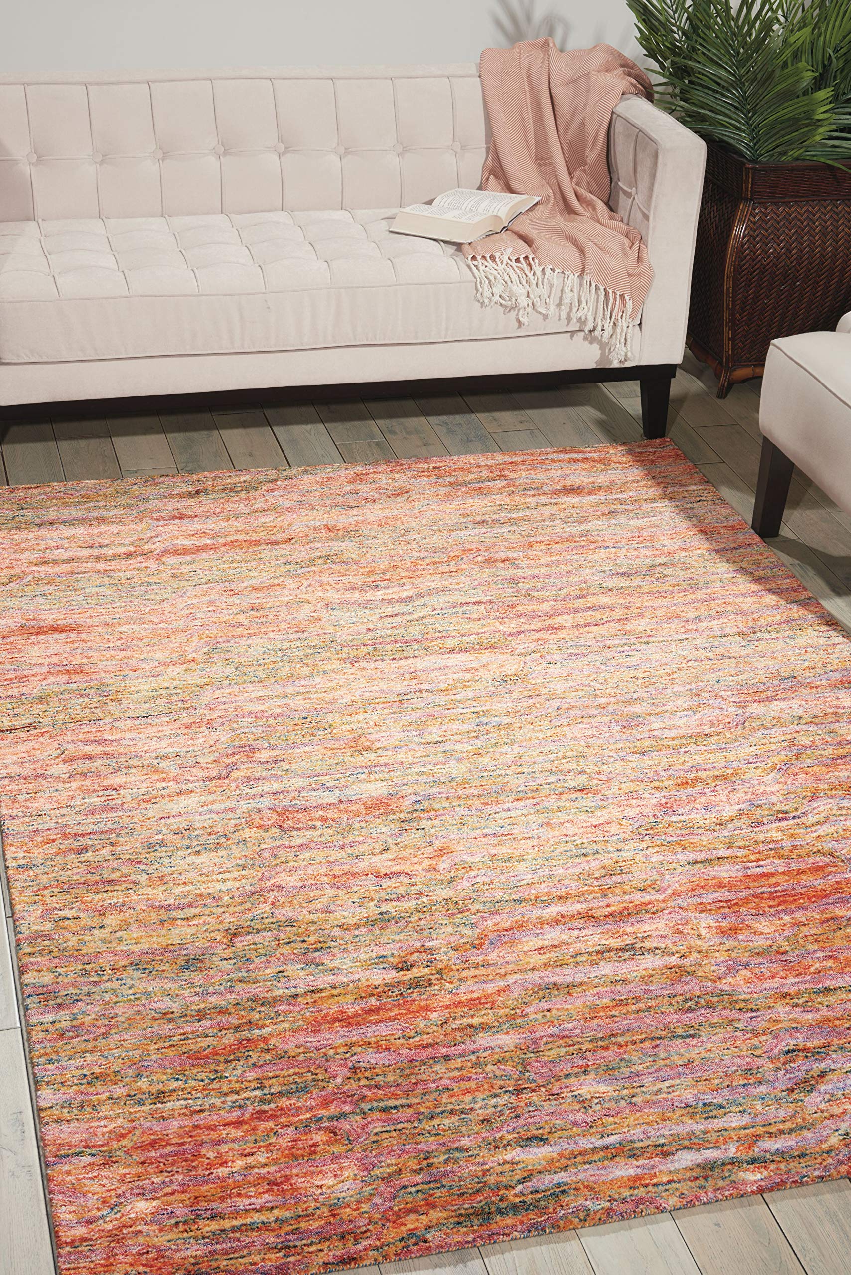 Nourison Gemstone Solid Fire Opal 10x14 Area Rug - Easy to Clean, Non-Shedding, Stain Resistant for Bedroom, Living Room, Dining Room & Kitchen | Soft & Durable Home Decor for High Traffic Areas