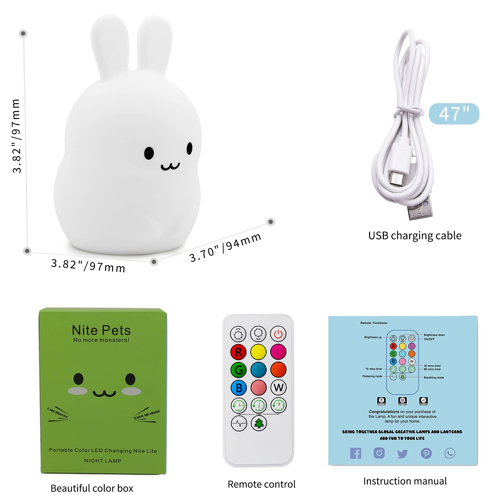 **BPA-Free LED Night Light for Kids Room - Soft Silicone Toddler Bedside Lamp with 9 Color Options, Rechargeable Nursery Light for Baby, Teen, Boys & Girls - Perfect for Bedrooms, Baby Showers & Mother’s Day Gifts**