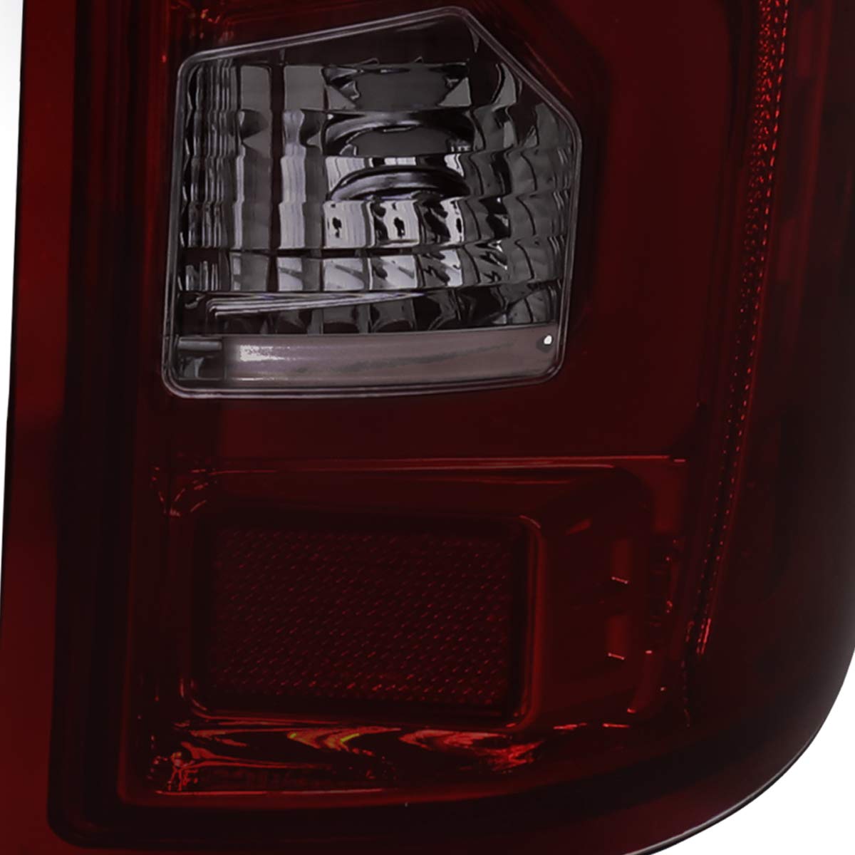 2014-2017 GMC Sierra 1500 2500HD LED Tail Lights - Red Smoked Lens with Chrome Housing | Replacement Tube White Streak Lights for Trucks | Perfect for Night Driving & Enhanced Visibility