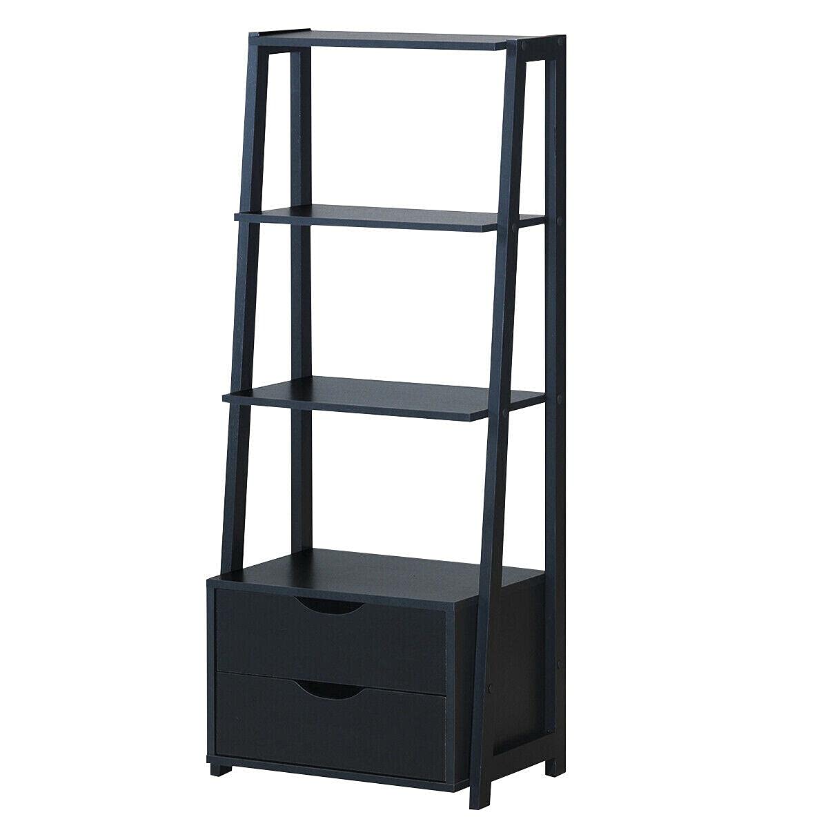 4-Tier Ladder Shelf Bookcase - Space Saving Storage Shelf for Books, Bathroom, Bedroom & Home Decor | Perfect for Small Spaces, Blanket Display & Organizing Essentials