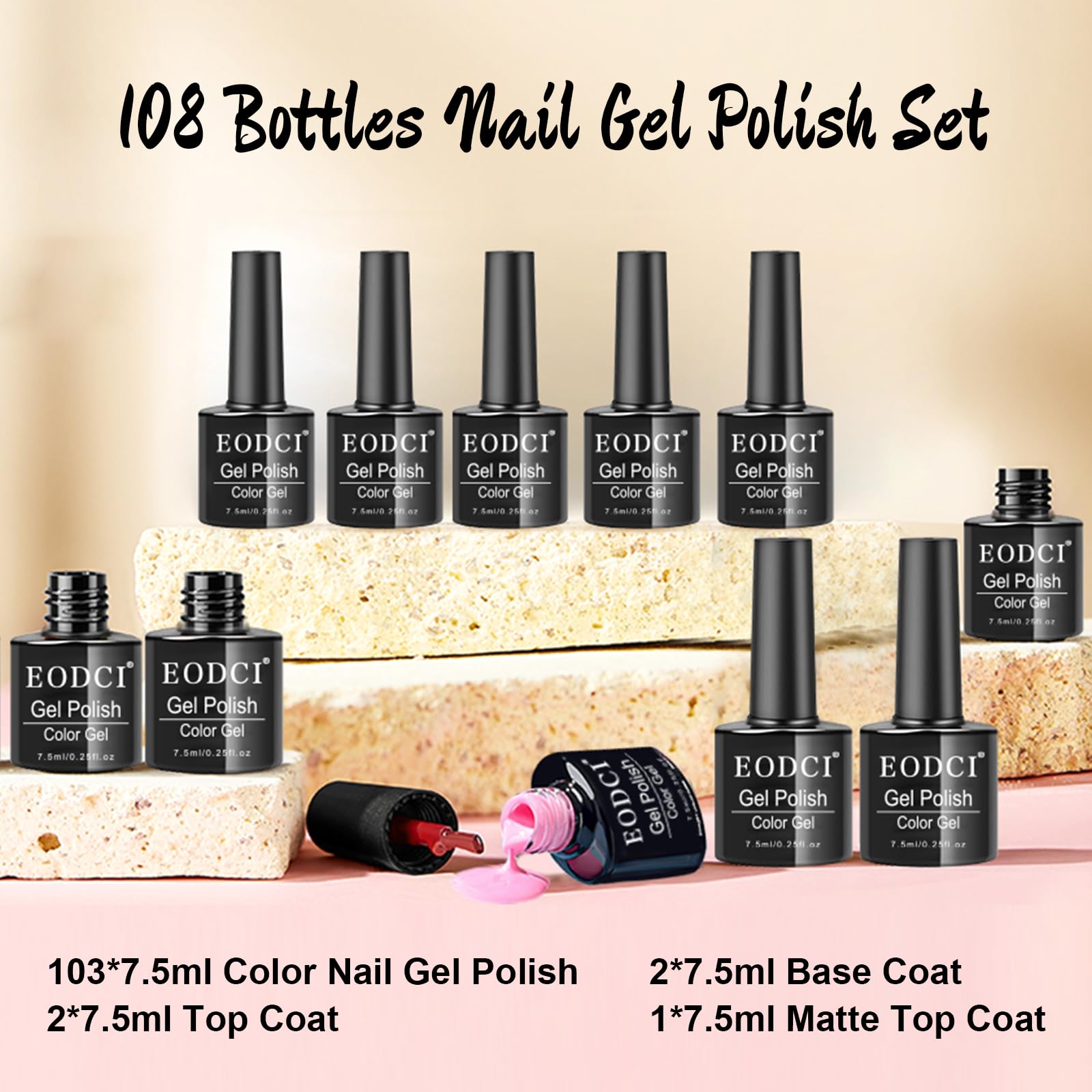103 Colors Gel Nail Polish Set - Long Lasting Soak Off UV LED Nail Art Kit with Base Coat, Glossy & Matte Top Coat for Salon & Home Manicure | Perfect for Nail Art Designs, DIY Nails & Professional Use