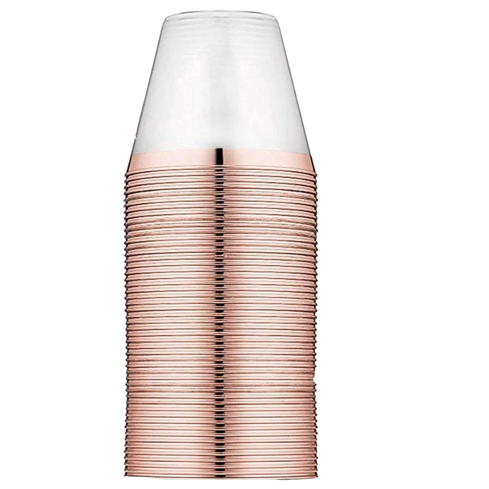 Gold Rimmed Plastic Cups - 25 Pack Transparent Party Cups for Beach, Wedding, Picnic, Camping & Bar - Durable Drinking Glasses for Kitchen, Dining & Outdoor Use (Multicolor, One Size) - Perfect for Summer BBQs, Pool Parties & Tailgating
