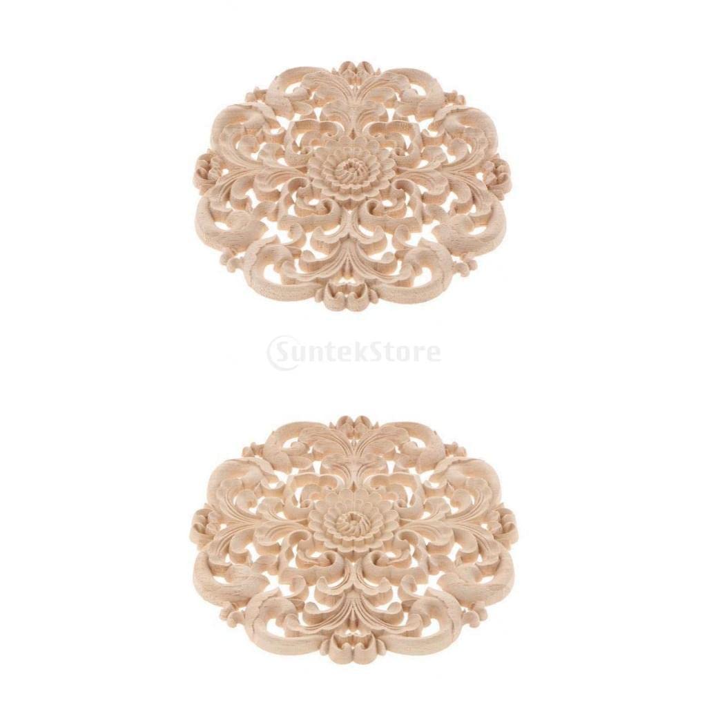 Handcrafted Wooden Decorative Decals - 2 Pack Elegant Furniture Stickers for Windows, Mirrors & Glass - Perfect for Home Decor, DIY Projects & Gift Giving