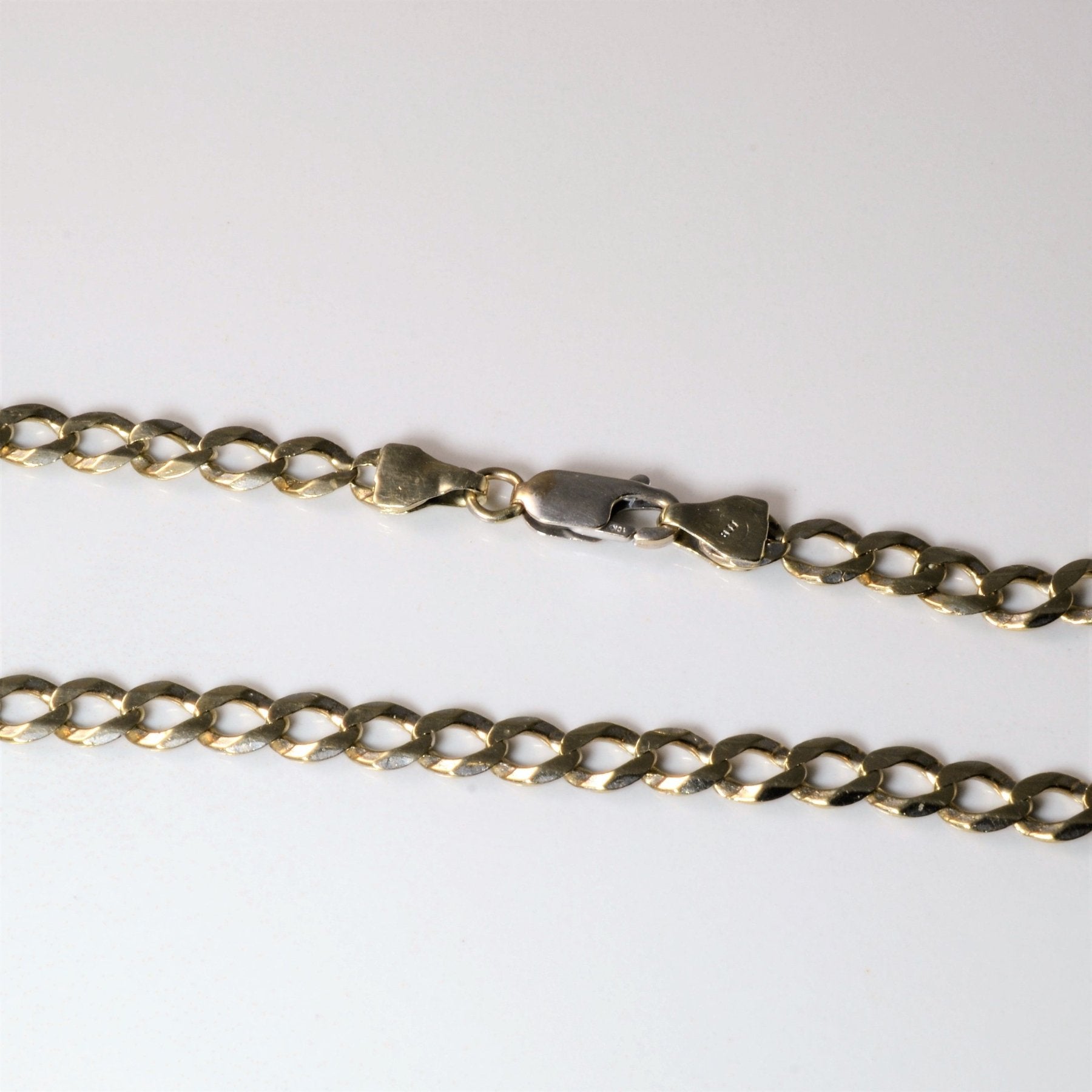 10K White Gold Cuban Link Chain Necklace 26