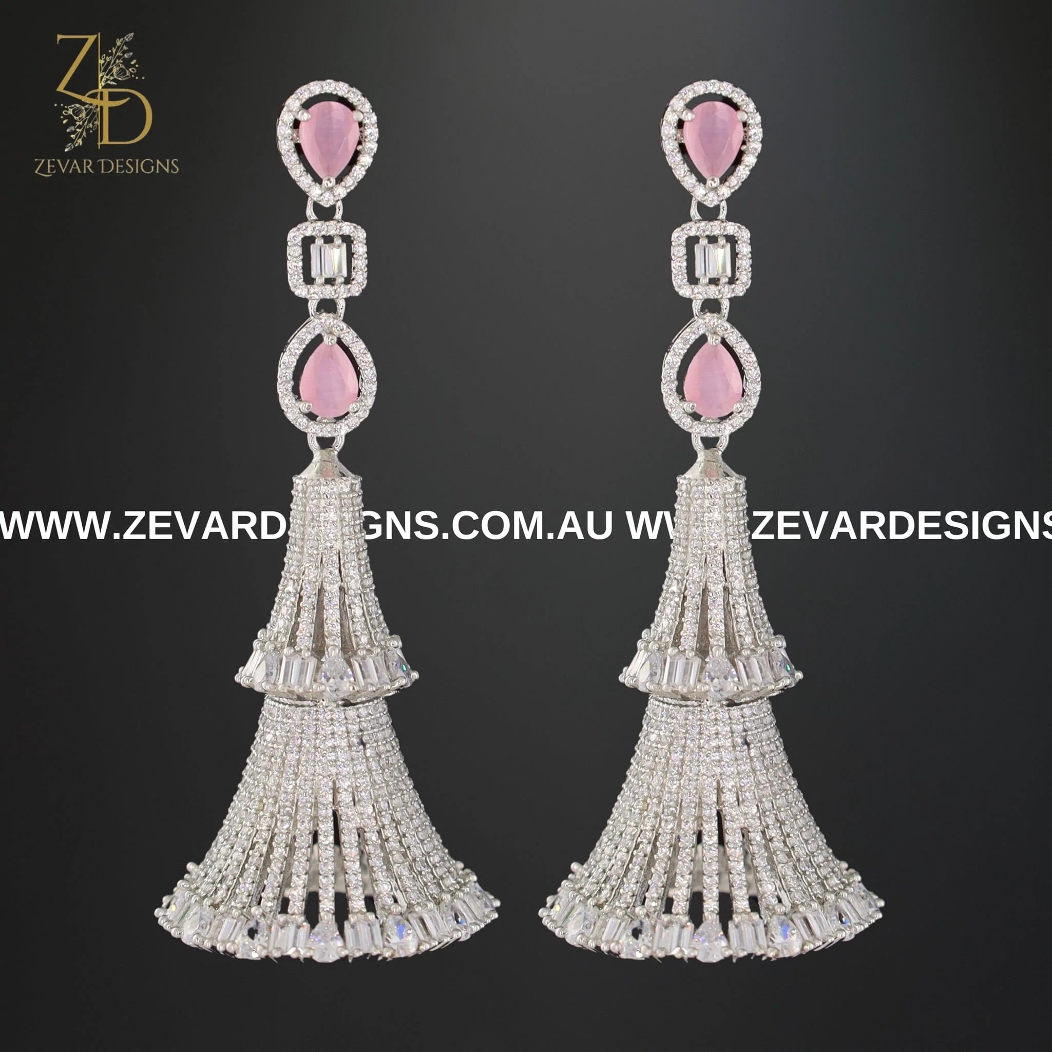 Zircon Earrings for Women - Pink Cubic Zirconia Stud Earrings | Hypoallergenic & Elegant Jewelry Gift for Birthday, Anniversary, Valentine's Day | Perfect for Parties, Weddings & Everyday Wear