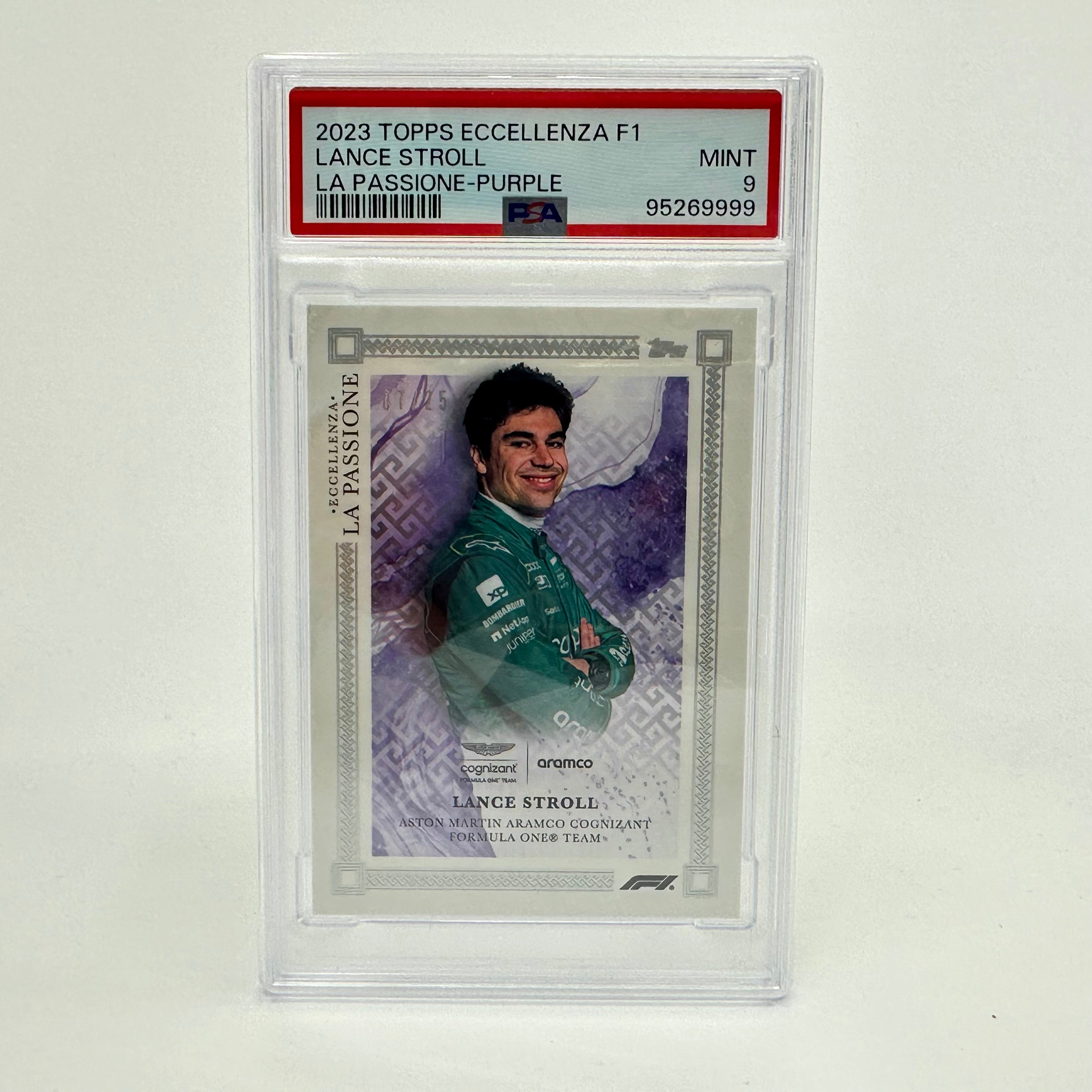 2023 Eccellenza La Passione PSA 9 Lance Stroll Purple Trading Card - Perfect for Collectors, Sports Memorabilia Enthusiasts & F1 Racing Fans Display