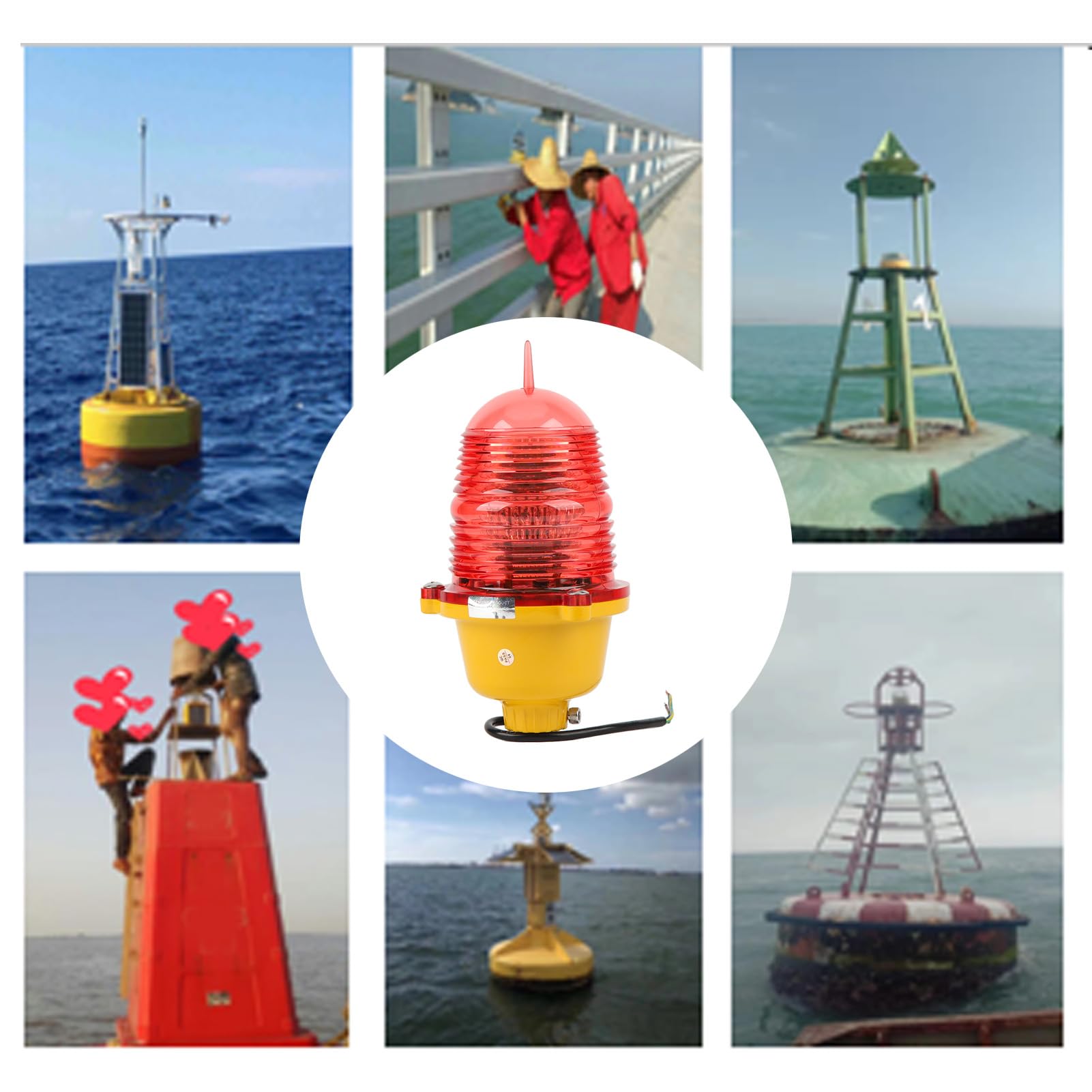 Super Bright Adjustable Tower Aviation Obstruction Light - Impact Resistant FAA Compliant Red Warning Light for Marine Boats, Buildings & Wind Turbines (AC110V Constant On) - Ideal for Night Navigation Safety & High-Risk Area Visibility