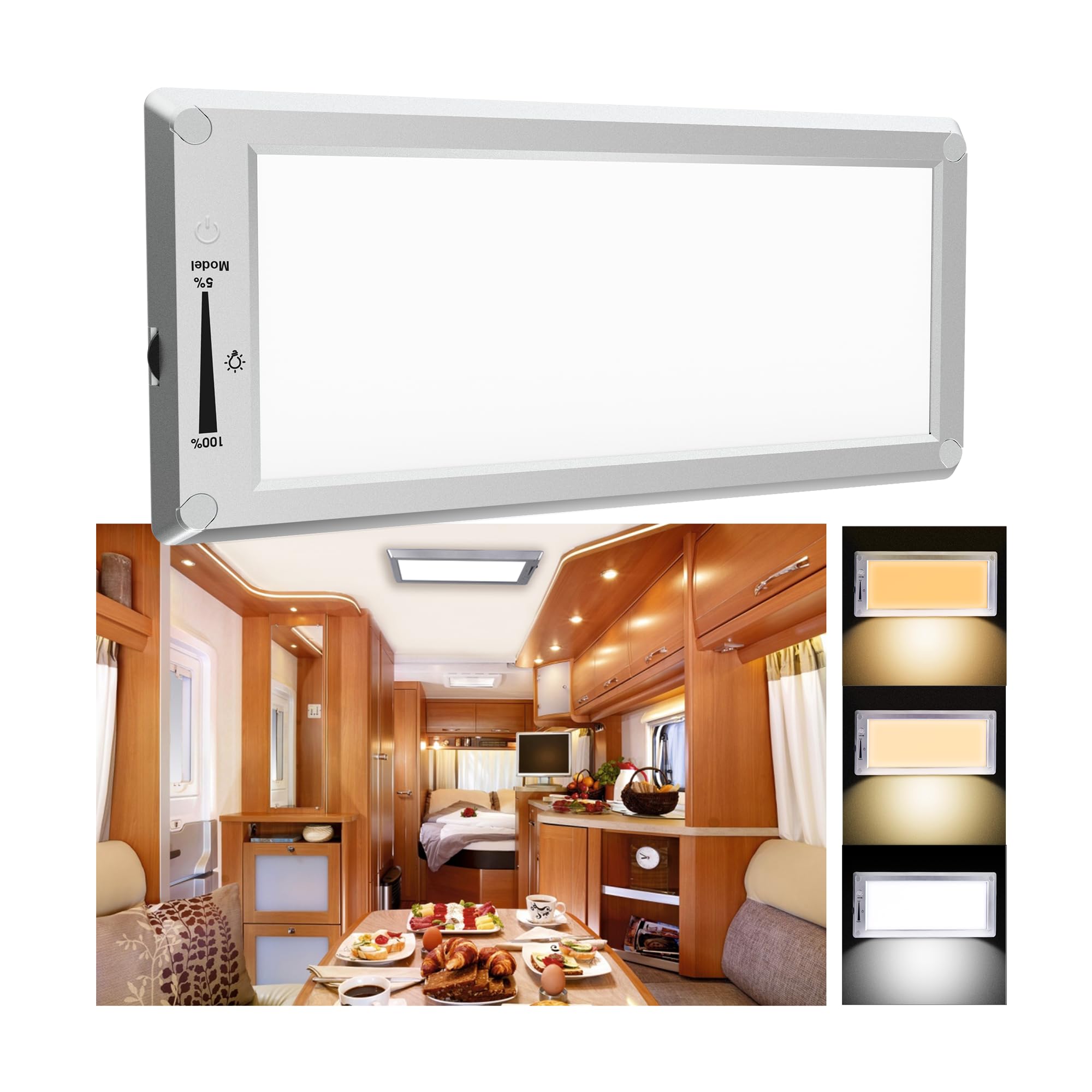 12V RV Interior LED Lights - 12 Volt Camper Dome Lights with Switch for RV, Camper, Trailer & Boat | Energy-Efficient Ceiling Fixtures for Night Driving & Cozy Cabin Lighting
