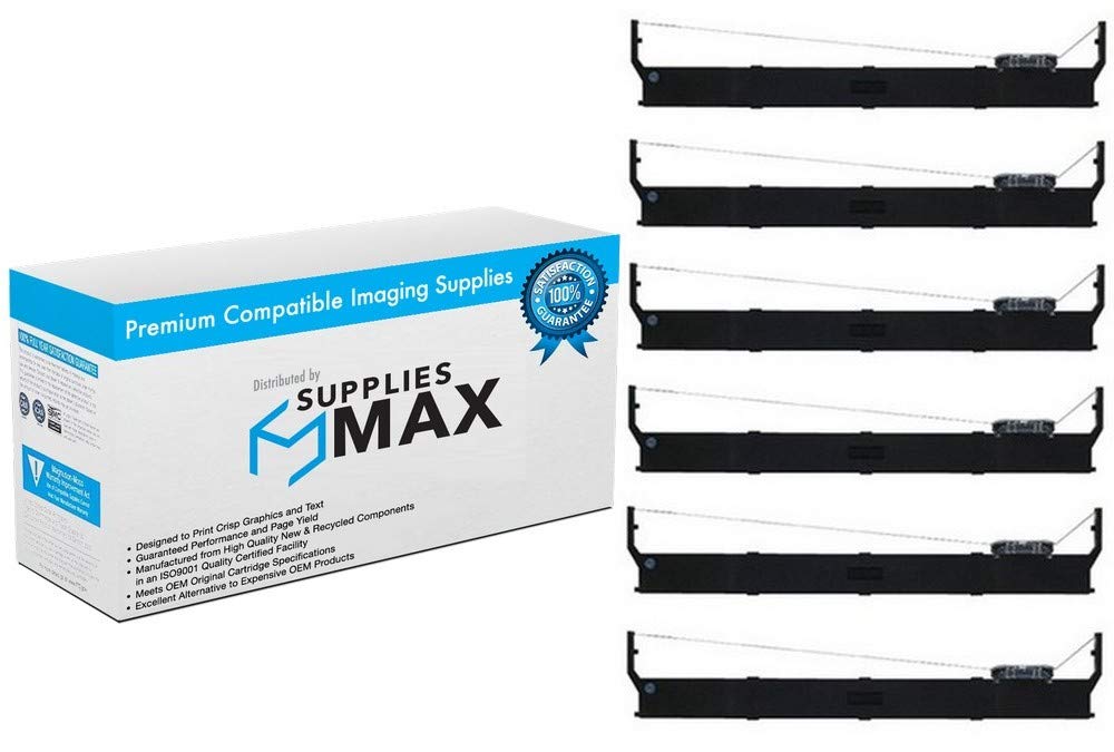 IBM 4227/4227 Plus Formsprinter Compatible Replacement Printer Ribbons - 6 Pack (13L0034) - High-Quality Black Ink Cartridges for Office Printing, Shipping Labels & Financial Documents