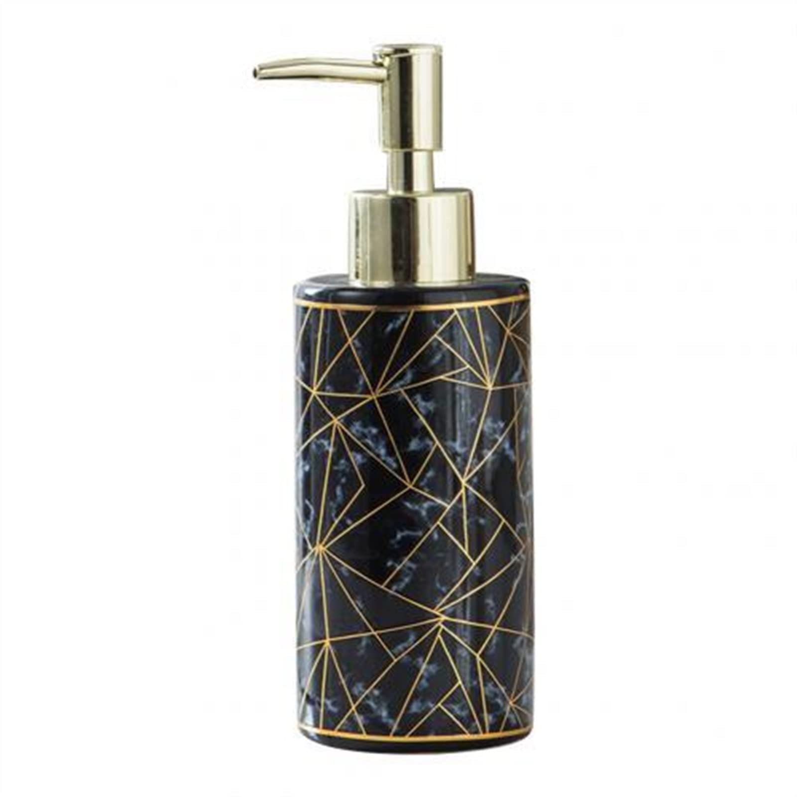 Premium 300ml Ceramic Soap Dispenser - Elegant Black Pump Bottle for Hand Soap, Lotion, Shampoo & Sanitizer | Perfect for Bathroom, Kitchen & Guest Washroom Decor