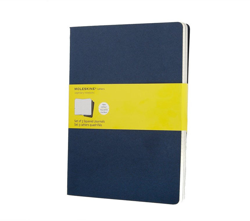 Premium Moleskine Squared Cahier Journal Set of 3 - Lined Notebooks for Writing, Sketching & Note Taking - Perfect for Students, Artists & Professionals - Durable Kraft Paper Cover