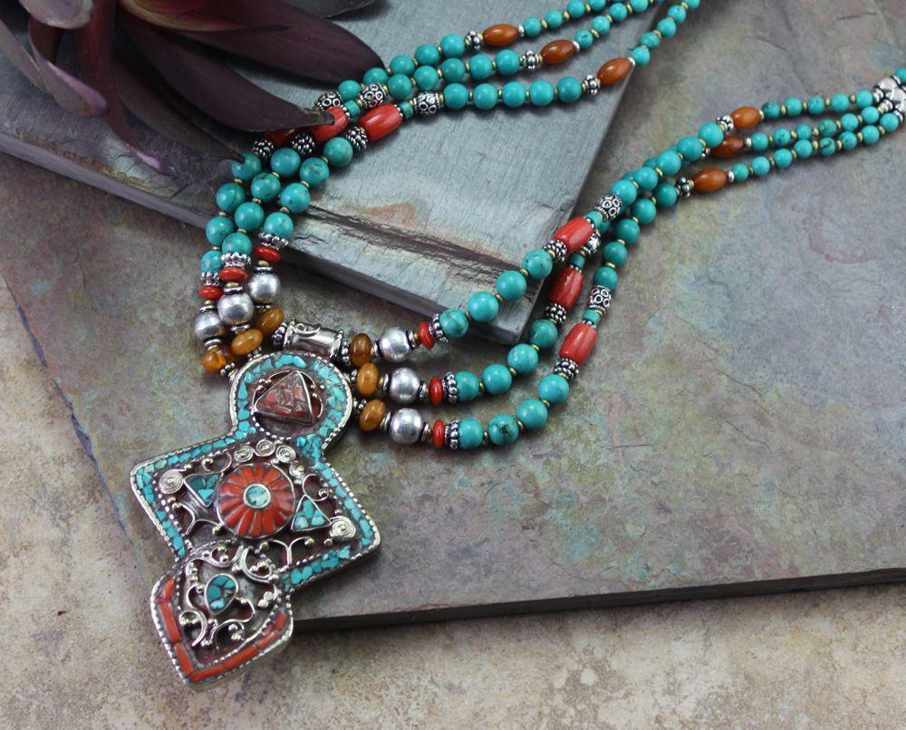 Stunning Tibetan Statement Necklace - Handmade Ethnic Jewelry for Women - Perfect for Boho Fashion, Festivals & Special Occasions