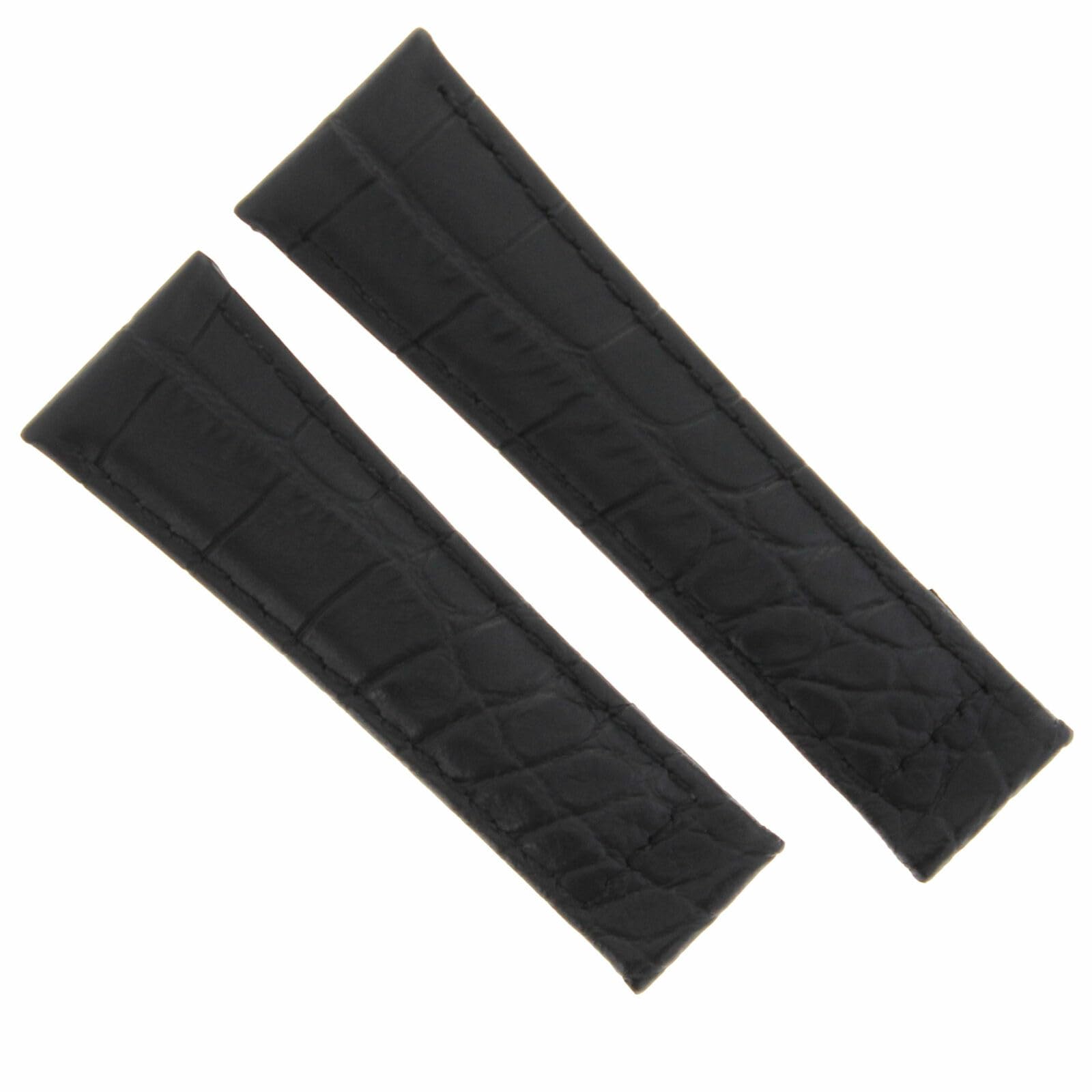 Ewatchparts Genuine Leather Watch Band Strap - Compatible with Rolex Daytona 116518 116519 116520 - Black #6D Short Size - Premium Replacement Watch Strap for Men's Luxury Watches | Perfect for Business, Casual Wear & Special Occasions
