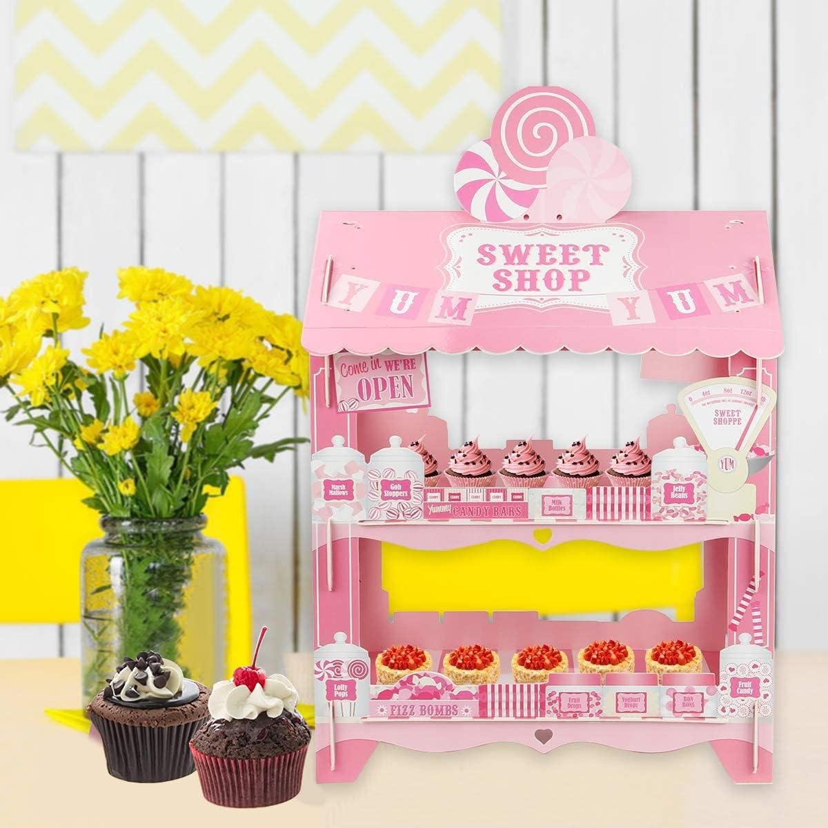 3-Tier Cupcake Stand for Parties - Elegant Cake Holder for Desserts, Ice Cream & Street Van Theme Decor - Perfect for Birthday, Wedding & Baby Shower Decorations