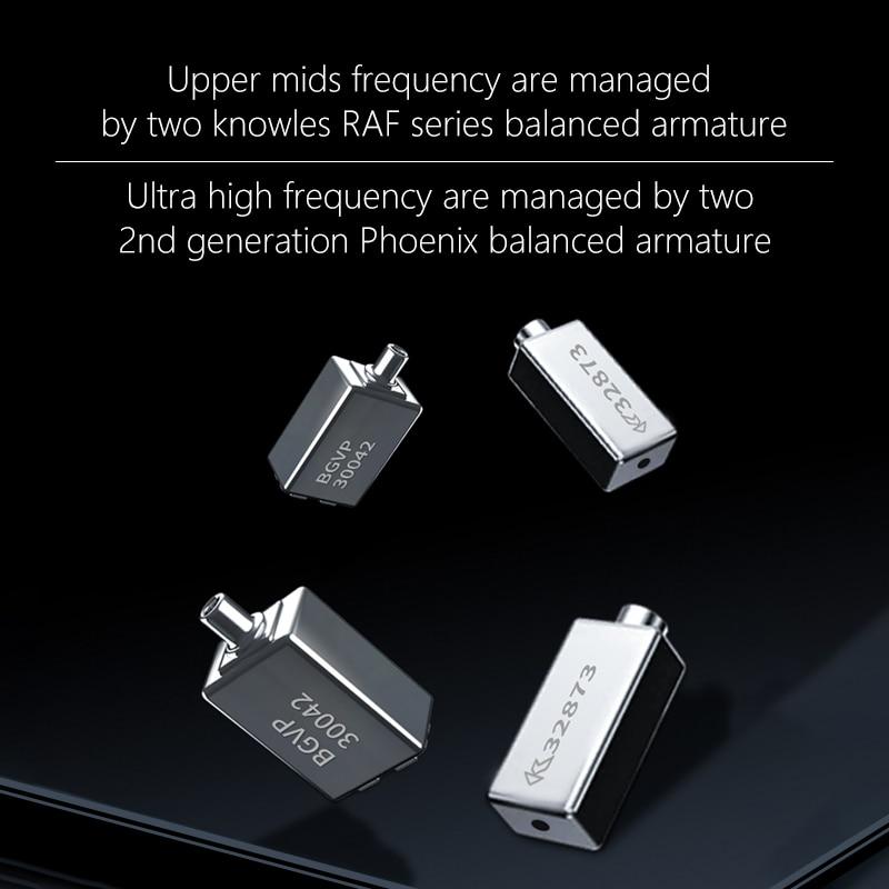 BGVP DH5 5 Driver Hybrid HIFI In-Ear Monitors - Premium Sound Quality for Audiophiles, Musicians & Gamers - Perfect for Studio Recording, Live Performances & Gaming Sessions