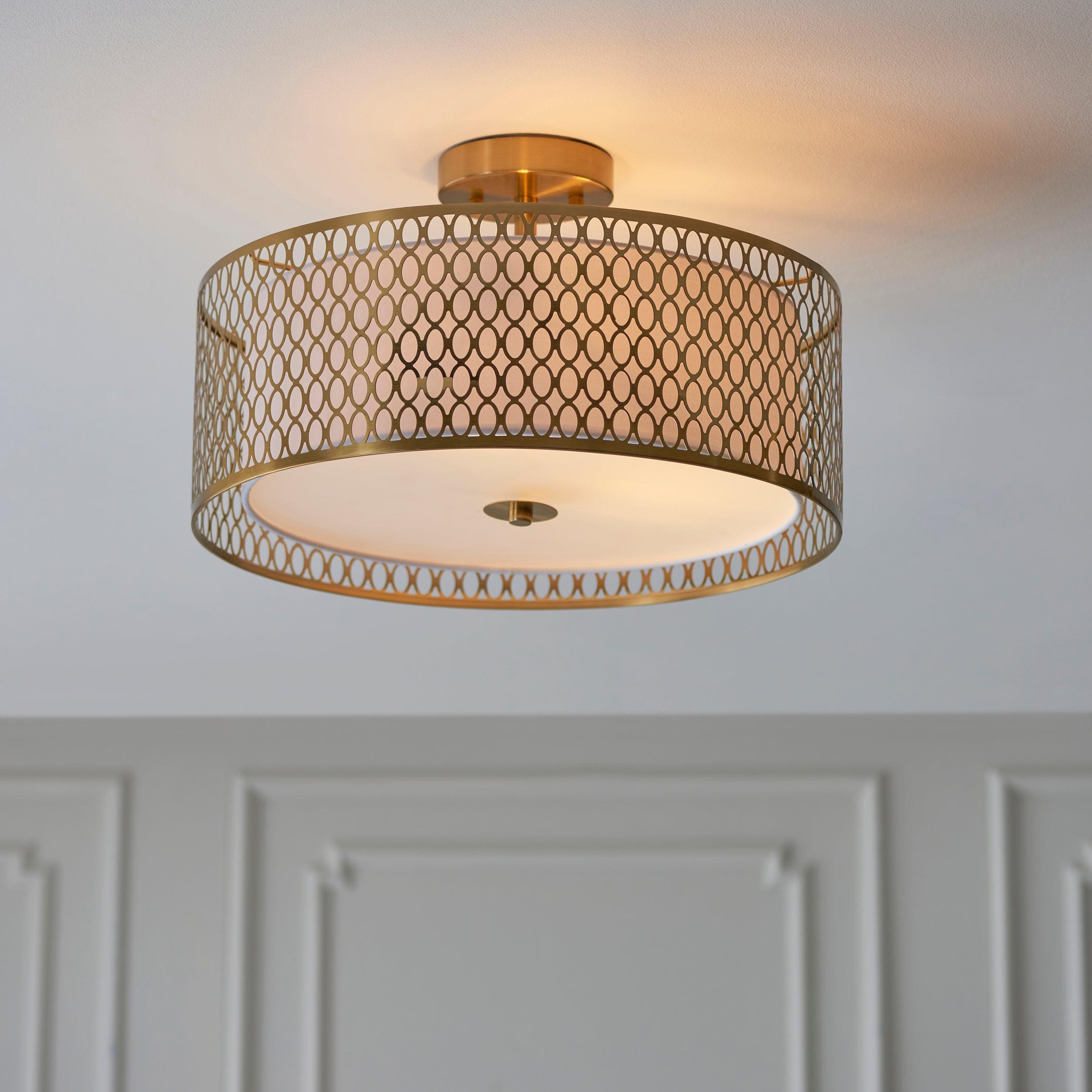 Cordero 3-Light Gold Flush Mount Ceiling Light Fixture - Modern Lighting for Bedroom, Living Room & Hallway