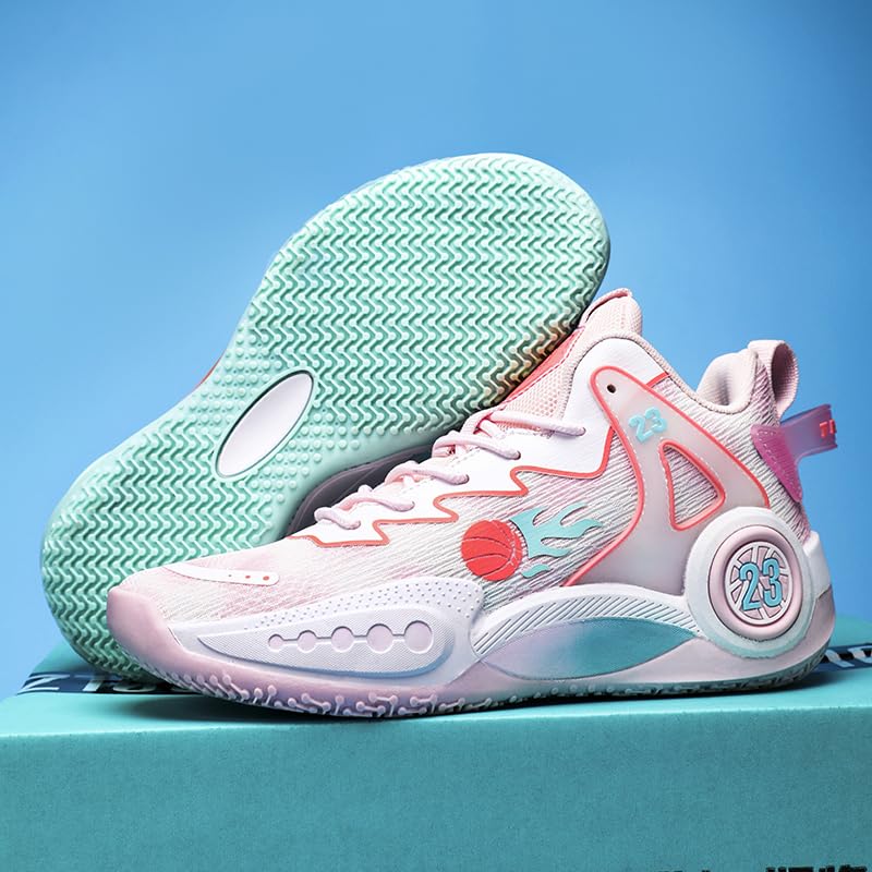 **Unisex High-Top Basketball Shoes - Breathable, Non-Slip, Ultra-Light Sneakers for Men & Women - Perfect for Outdoor Sports, Gym & Street Fashion**