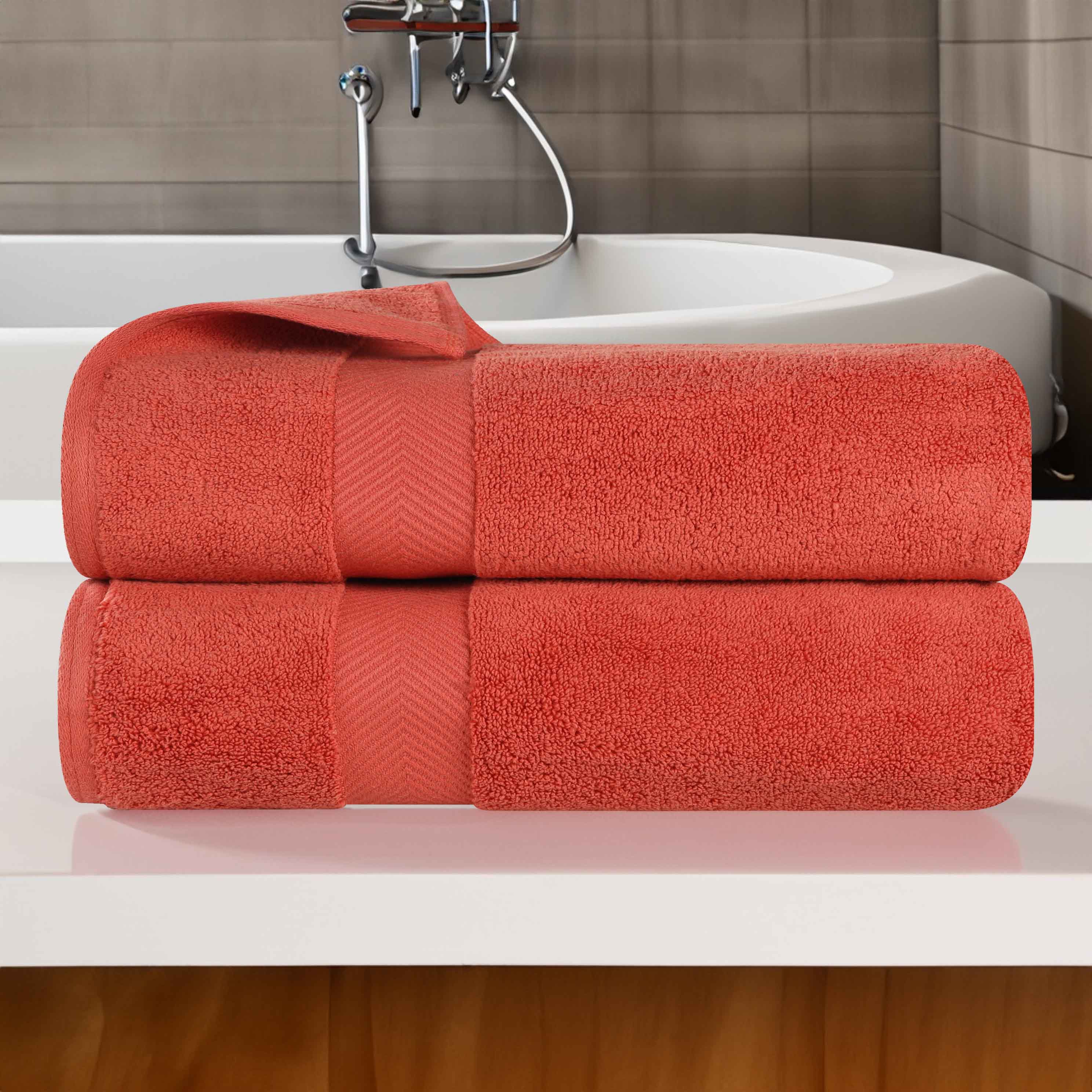 Premium Zero Twist Cotton 2-Piece Bath Towel Set - Ultra Soft & Absorbent - Perfect for Spa, Bathroom & Beach Use