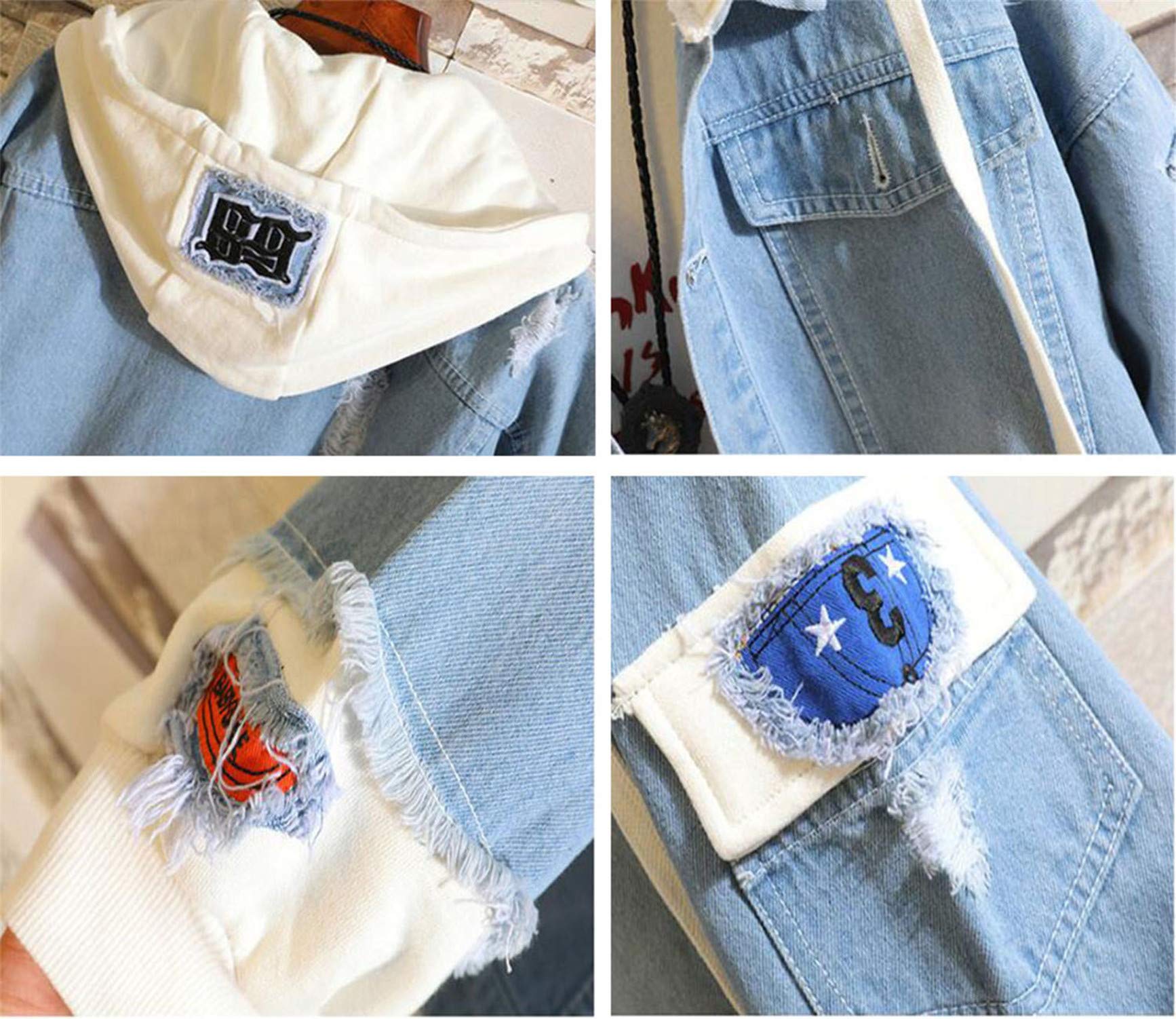 Anime Denim Jacket for Women & Men - Long Sleeve Hooded Trucker Jacket with Sweatshirt Lining | Perfect for Cosplay, Casual Wear, and Anime Conventions