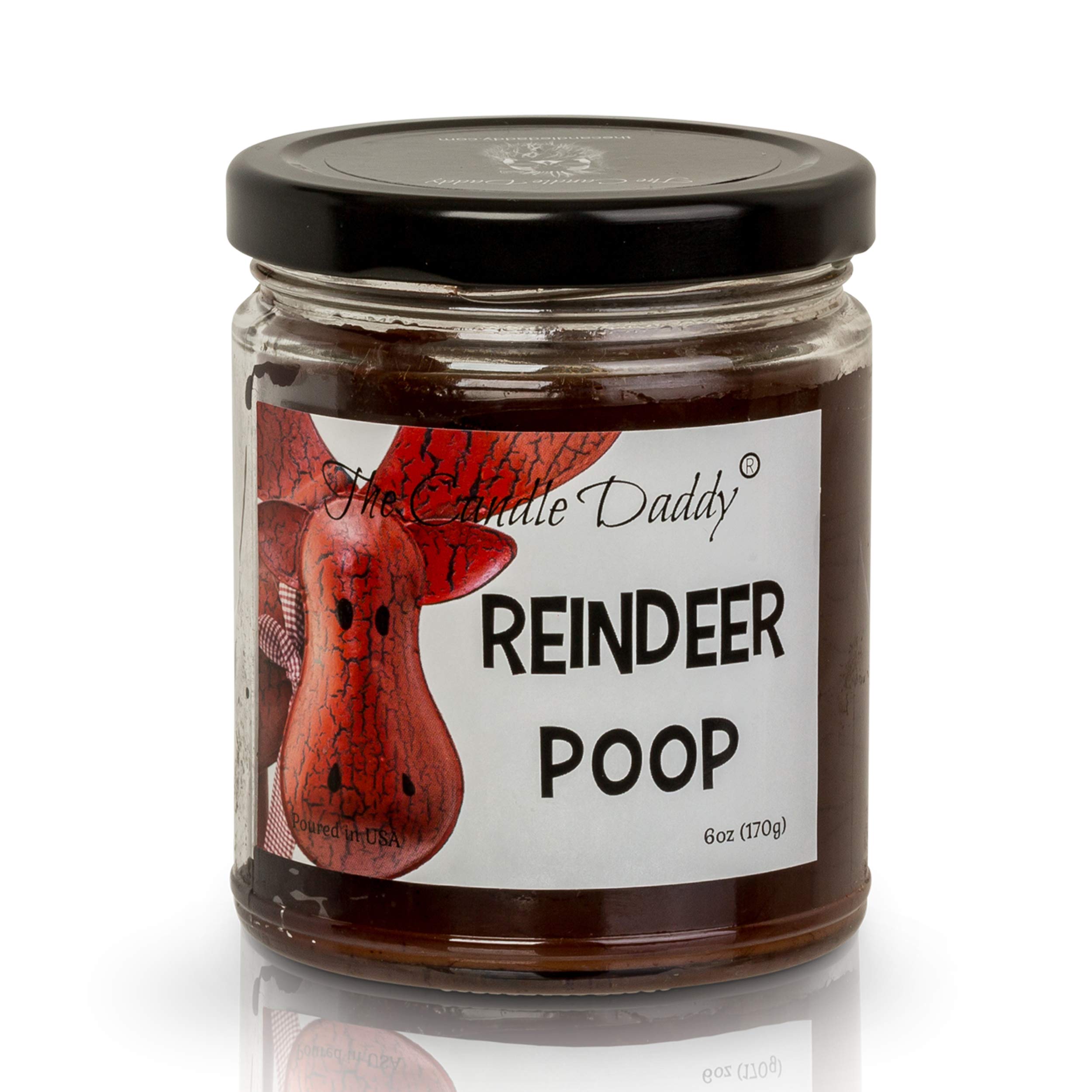 Funny Reindeer Poop Holiday Candle - Coffee Scented Christmas & New Year Gift - Long Lasting 6oz Hand-Poured Soy Candle USA - Perfect for Office White Elephant, Stocking Stuffers & Holiday Decor