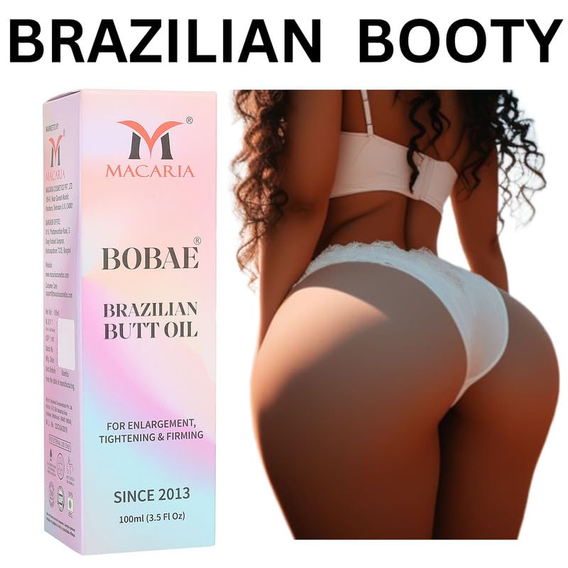 MACARIA Brazilian Butt Lifting Oil - Natural Hip & Bum Enhancer for Curves & Glow | Perfect for Body Shaping, Massage & Skin Hydration