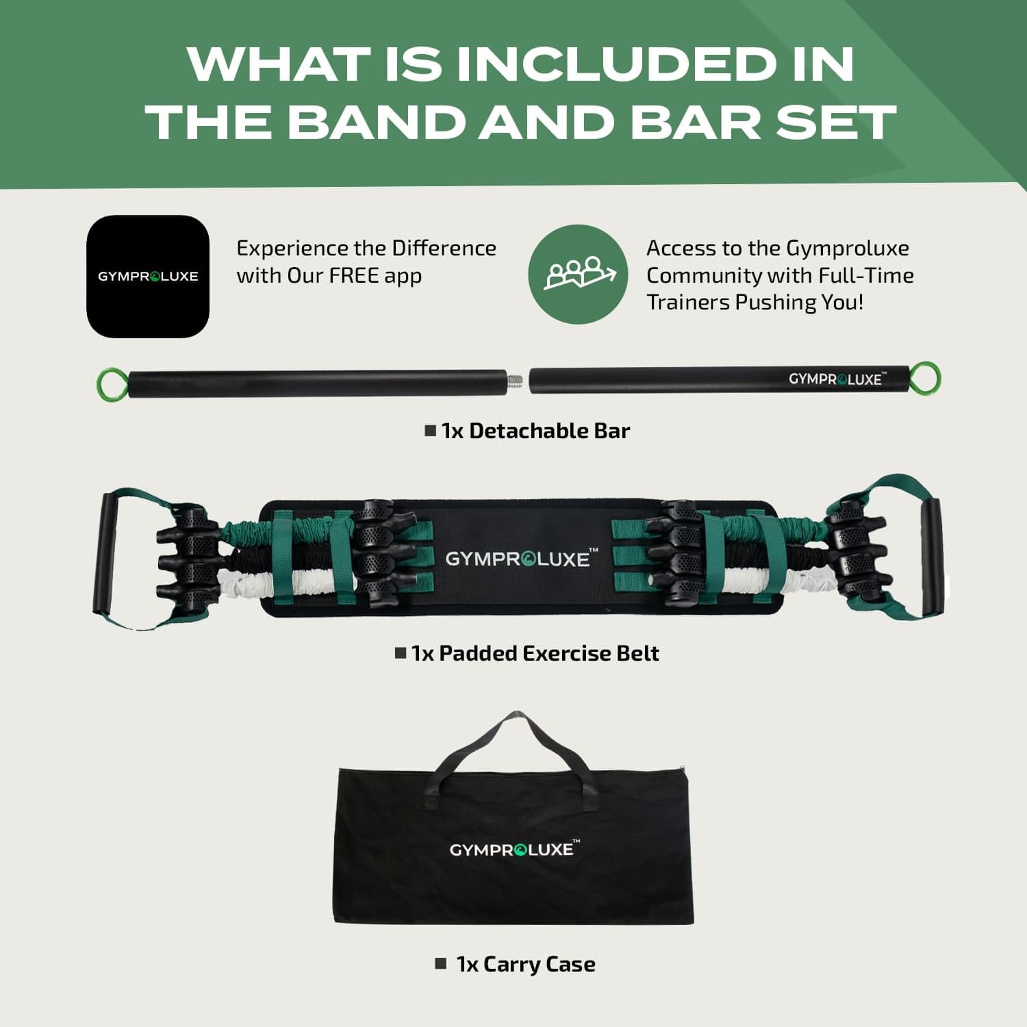 Original Portable Gym - 200LBS Resistance Band Set for Home Workout - Adjustable Exercise Bands for Men & Women - Fitness Equipment with Pilates Bar - Perfect for Home Gym, Travel & Full-Body Training