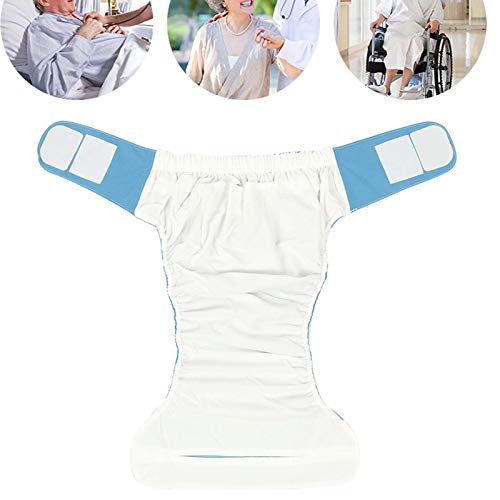 Waterproof Washable Reusable Adult Cloth Diapers for Elderly & Incontinence - Comfortable Pocket Nappies in Blue - Perfect for Swimming, Travel & Nighttime Protection