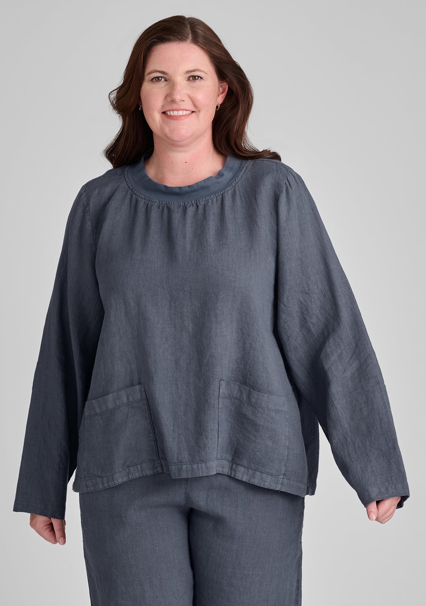 Women's Chelsea Pullover Long Sleeve Linen Shirt - Soft Breathable Casual Blouse for Spring & Summer Outfits