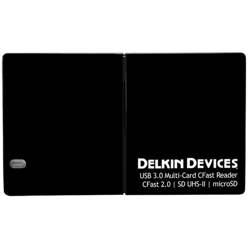 Delkin DDREADER48 CFast 2.0 Card Reader - High-Speed USB 3.0 Multi Memory Card Adapter for CFast, SD, microSD - Perfect for Photographers, Videographers & Content Creators
