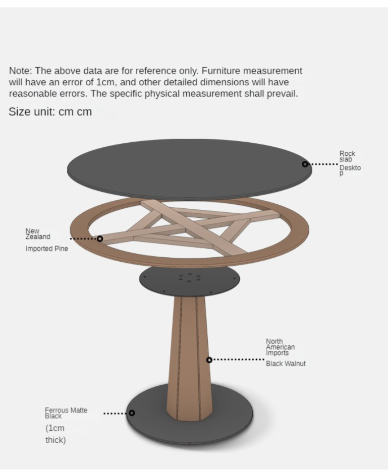 Premium Black Walnut Solid Wood Round Dining Table - 42 Inch Natural Wood Kitchen Table for 4-6 People - Perfect for Dining Rooms, Kitchens, and Open Concept Living Spaces