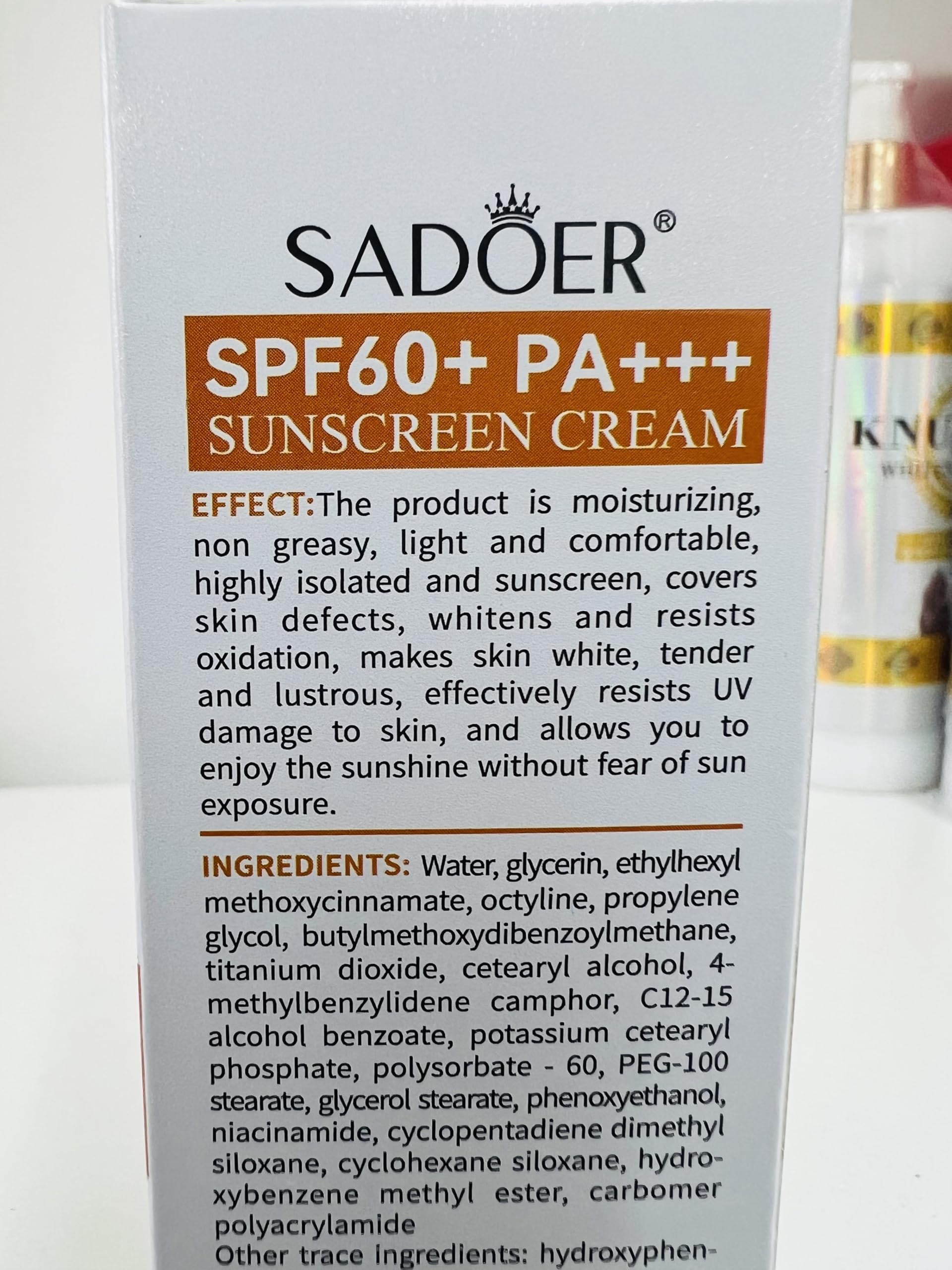 Organic Herbal Sunscreen SPF 60 - Natural Whitening & Hydrating Formula - Lightweight Non-Greasy UV Protection for Face & Body - Ideal for Daily Use, Beach, Swimming & Outdoor Activities