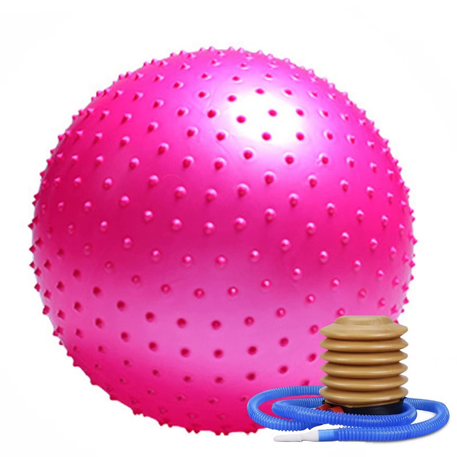 65cm Anti-Burst Exercise Ball for Pilates, Yoga, Pregnancy & Physical Therapy - Improves Balance, Stability & Fitness - Perfect for Home Gym, Office Chair & Labor Training (Pink)