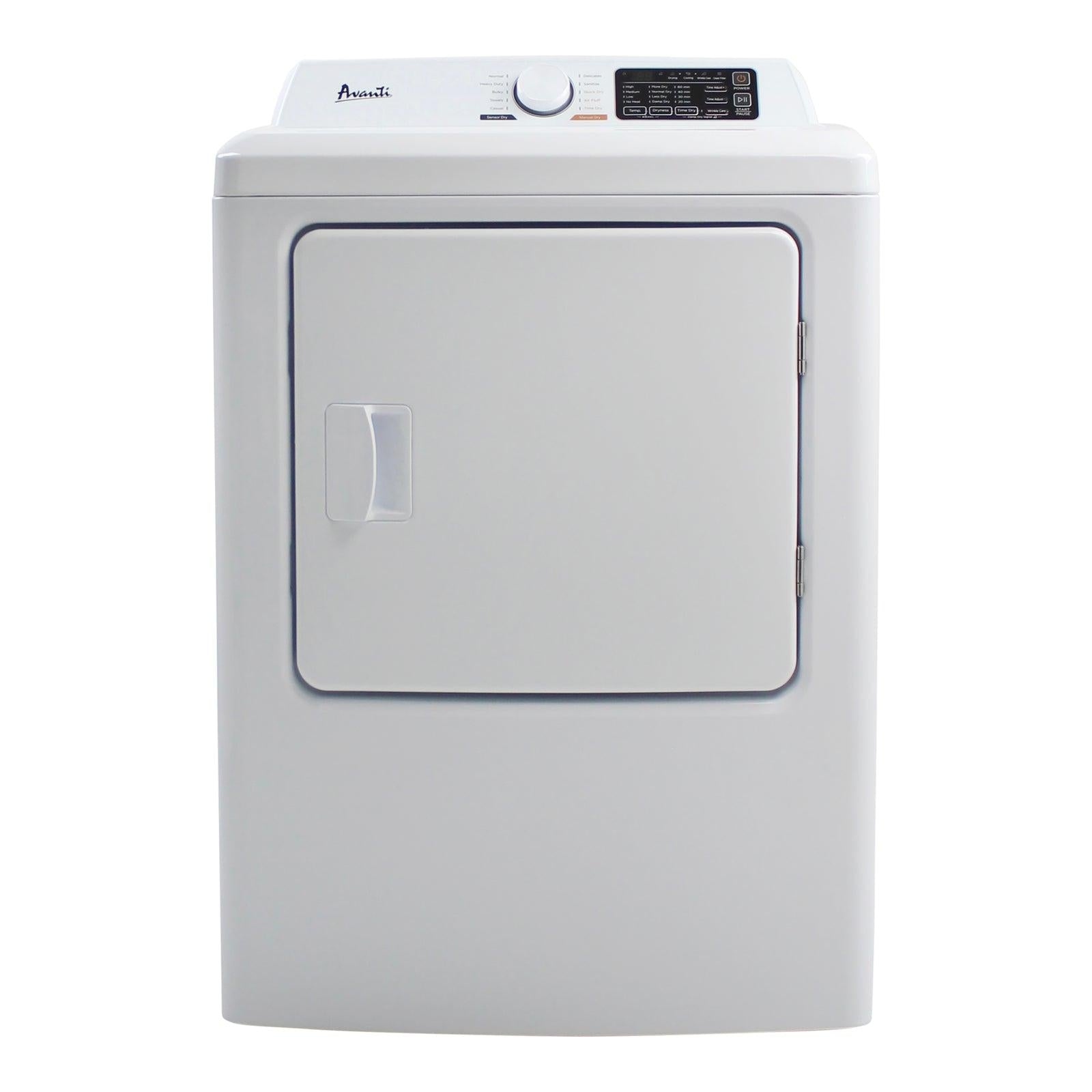 Avanti SED70D0W 7.0 Cu. Ft. White Front Load Electric Clothes Dryer - Large Capacity Energy Efficient for Apartments & Laundry Rooms