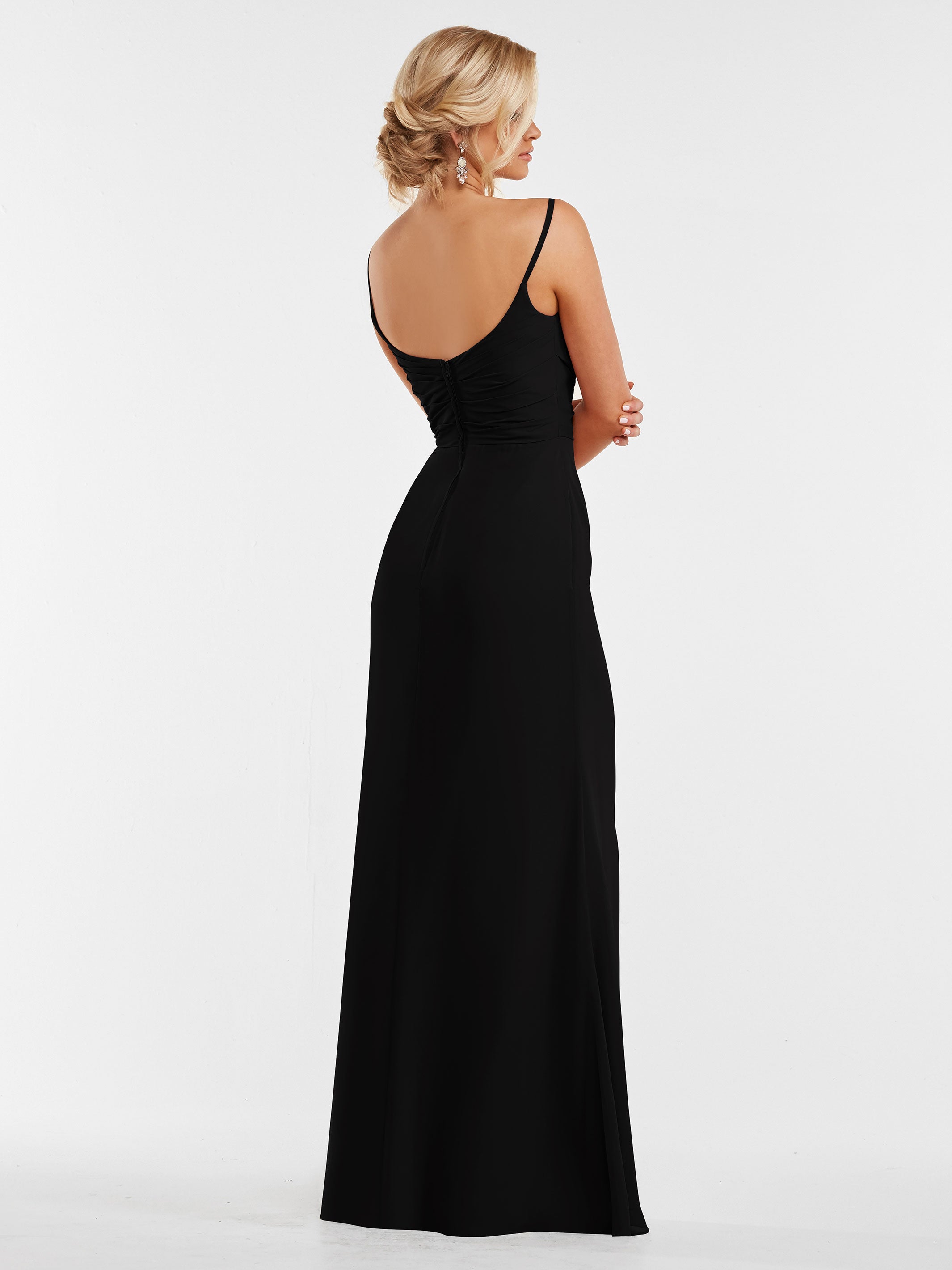 Elegant 80169 Chiffon Sheath Bridesmaid Dress with Pleated Bodice - Perfect for Weddings, Formal Events & Special Occasions