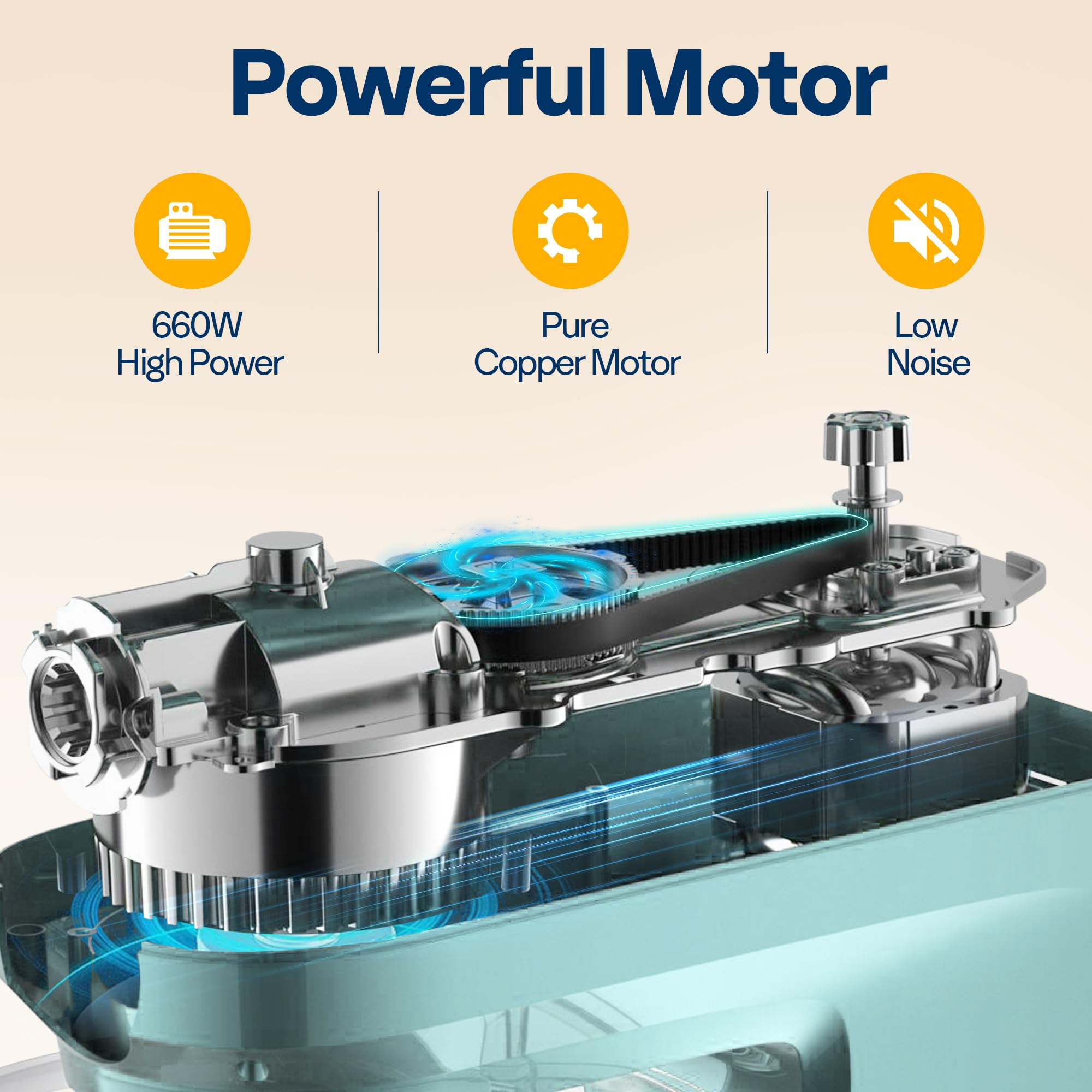 VIVOHOME 9-in-1 Multifunctional Stand Mixer with Fermentation Function, 6-Speed 7.5-Quart Electric Kitchen Mixer with Timer - Includes Meat Grinder, Juice Blender, Vegetable Slicer, Pasta & Cookie Maker (Blue) - Perfect for Baking, Cooking, Meal Prep & Homemade Juices
