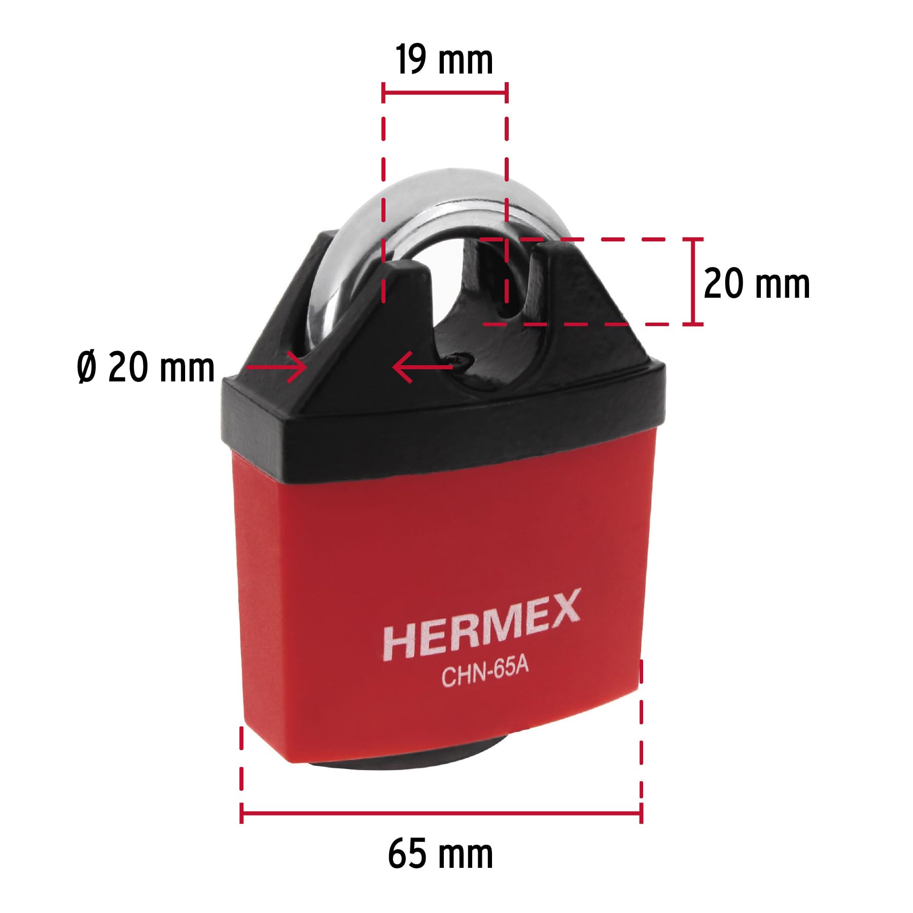 Heavy Duty 65mm Iron Padlock with Anti-Pick Key - High Security Lock for Outdoor Gates, Storage Units, Toolboxes & Sheds - Weatherproof & Tamper Proof Protection
