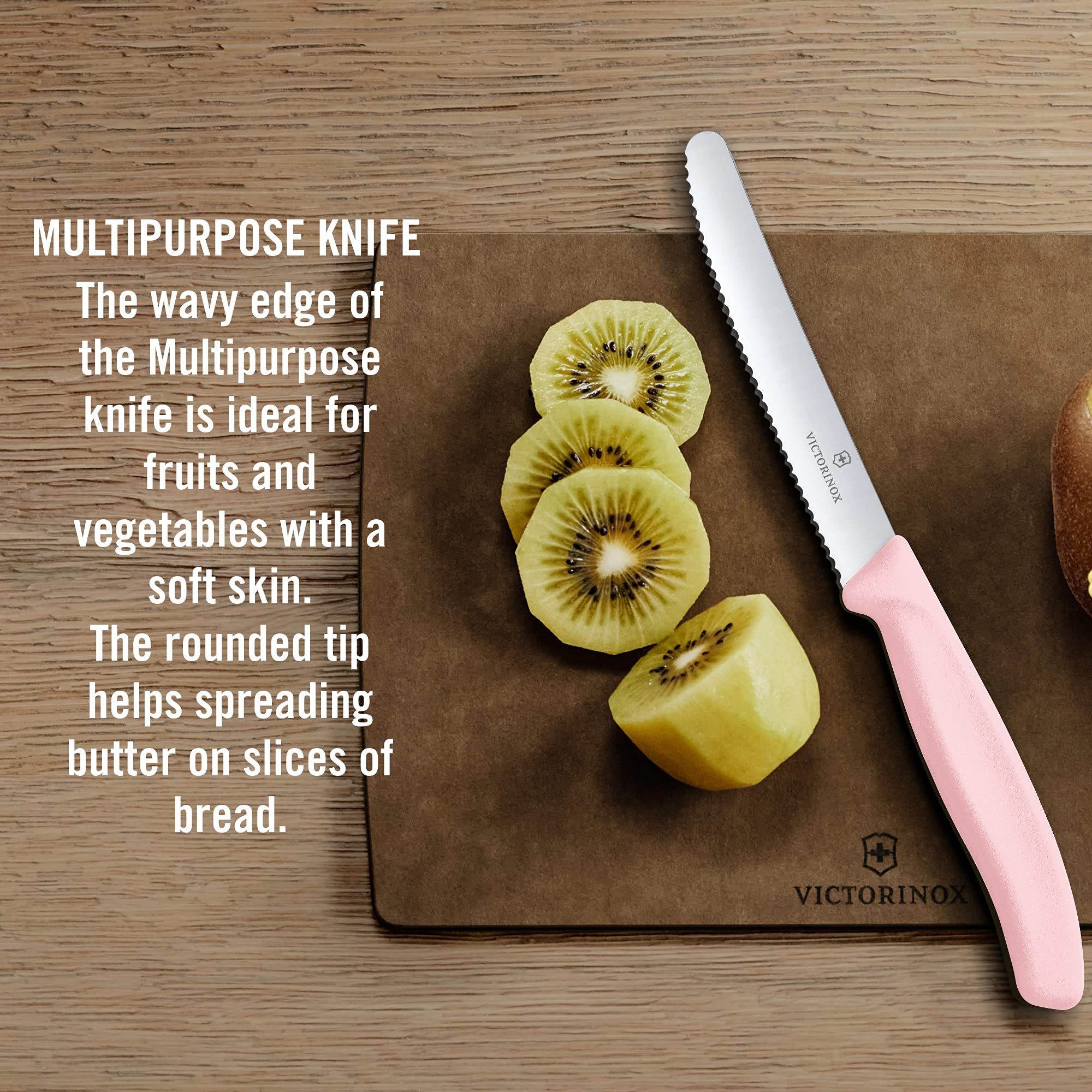 Victorinox 6.7116.31L52 3-Piece Kitchen Knife Set with Petty Knife & Vertical Peeler - Rose Color, Dishwasher Safe Swiss Classic - Perfect for Peeling Fruits, Chopping Vegetables & Food Prep